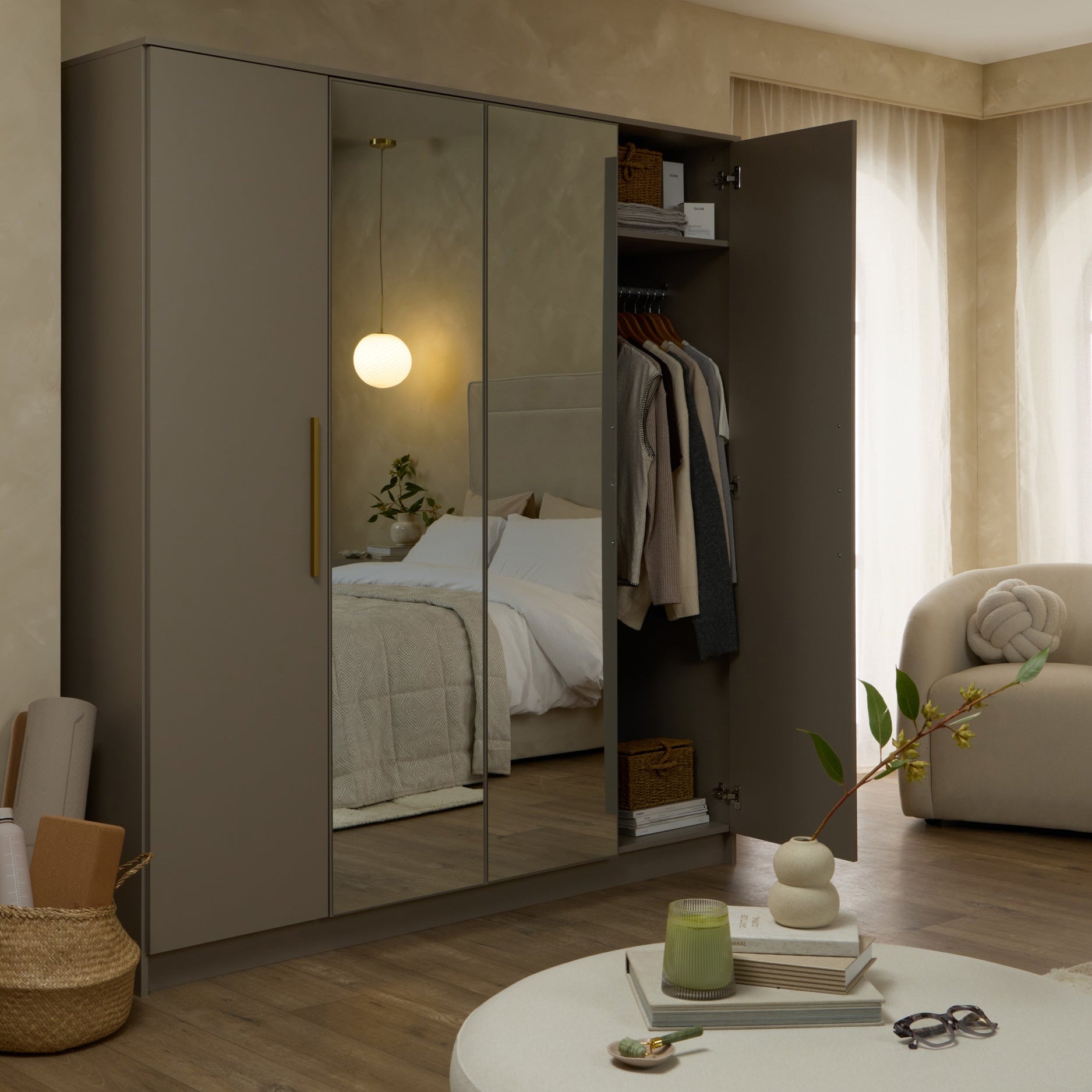 Darcey 4 Door Wardrobe - Taupe