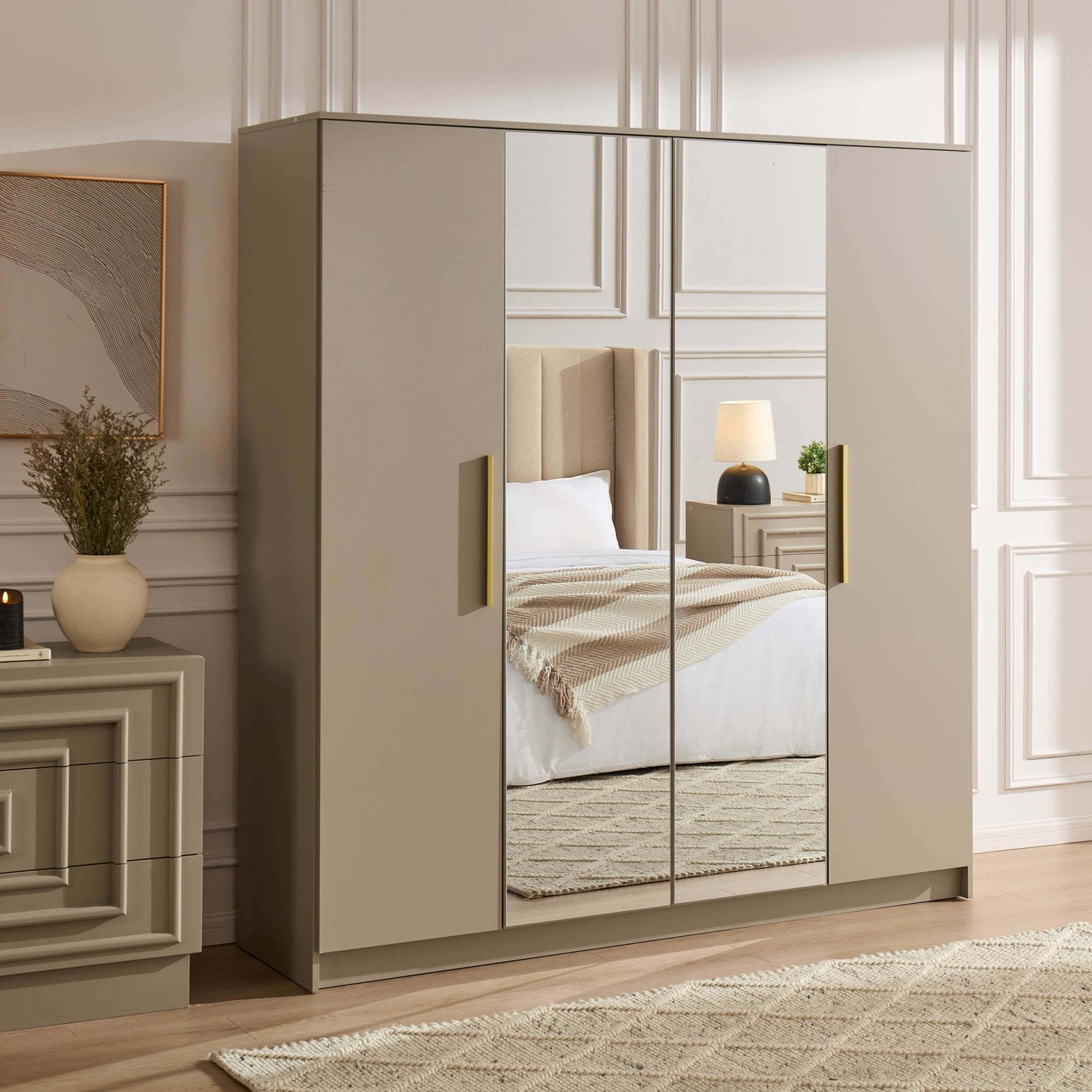 Darcey 4 Door Wardrobe - Taupe