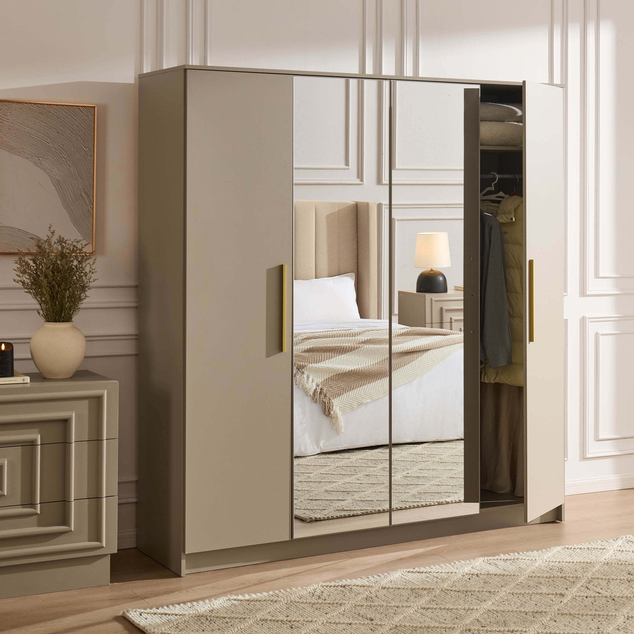 Darcey 4 Door Wardrobe - Taupe