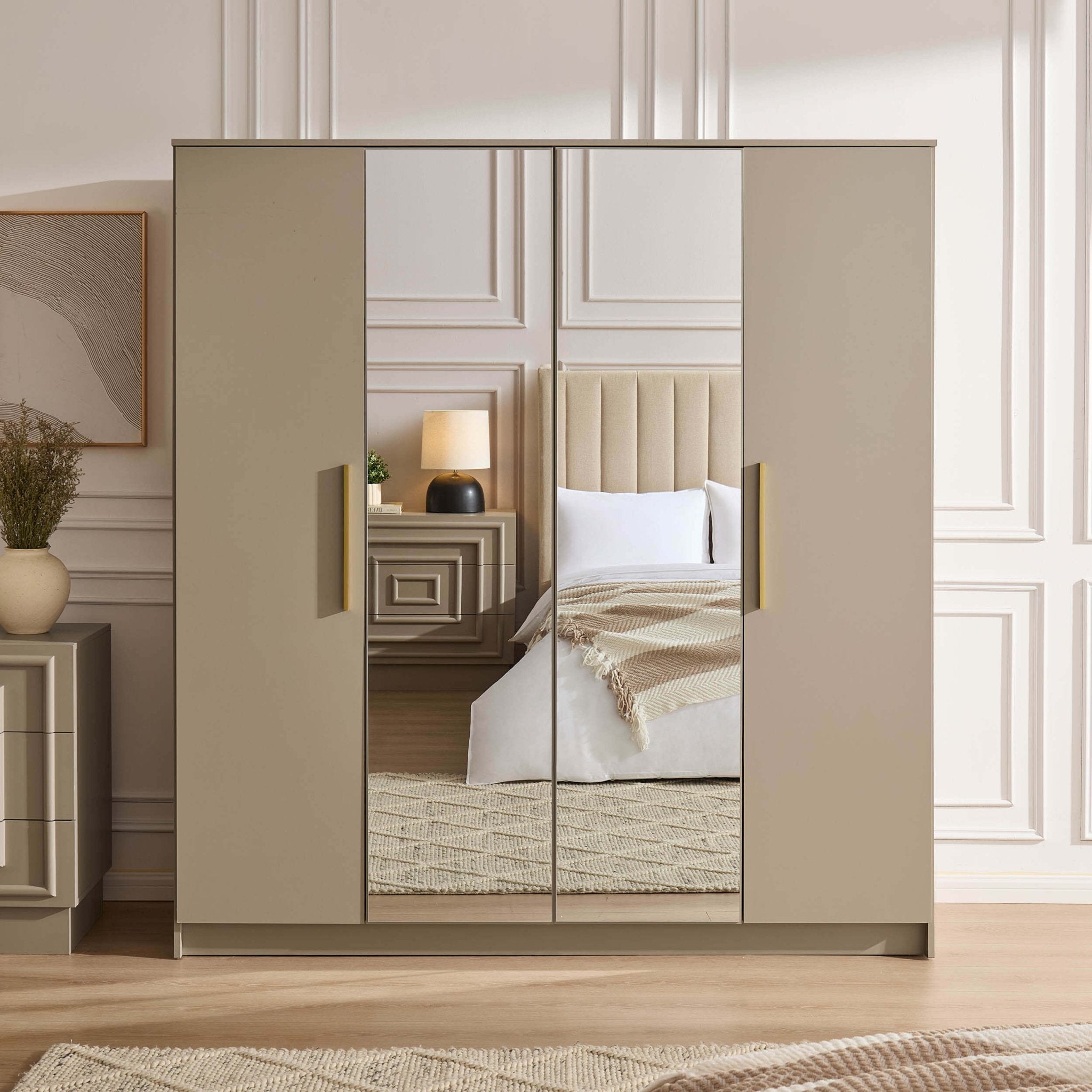 Darcey 4 Door Wardrobe - Taupe