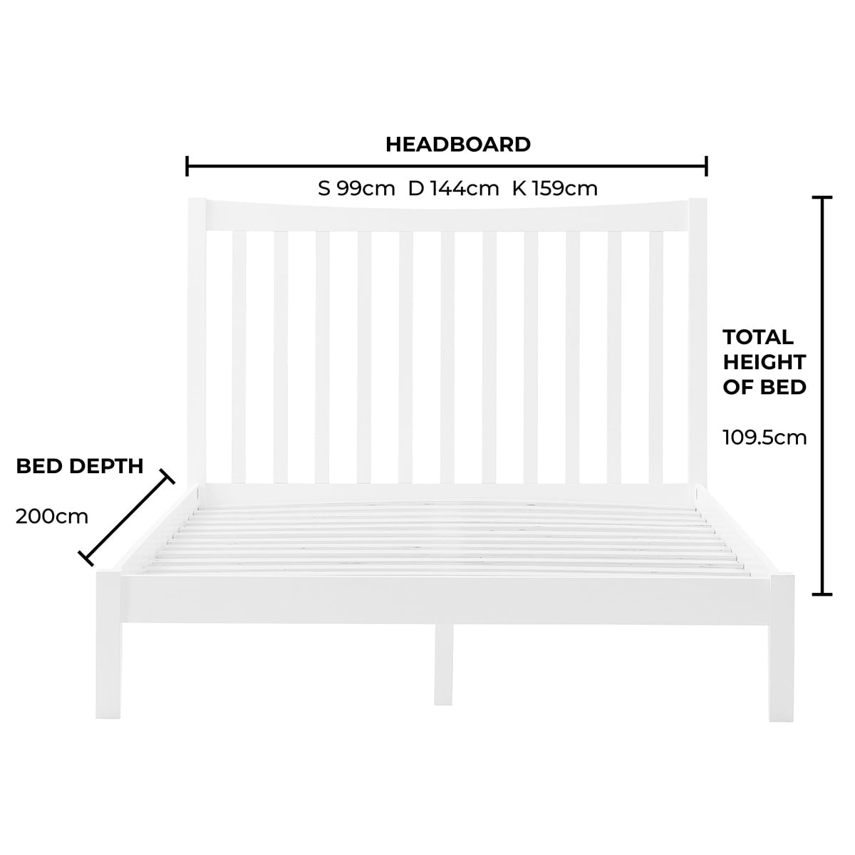 Dartmouth Bed Frame - White