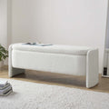 Didsbury Boucle Curved Storage Bench - Off White