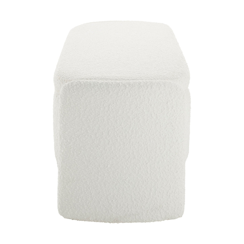Didsbury Boucle Curved Storage Bench - Off White