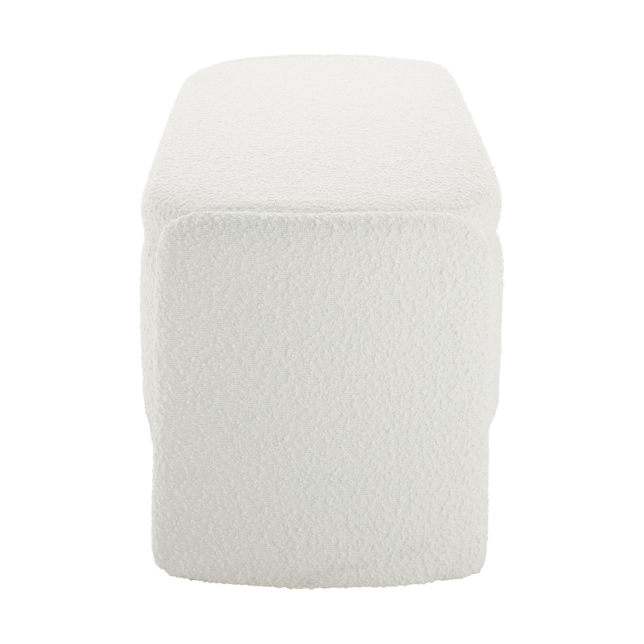 Didsbury Boucle Curved Storage Bench - Off White