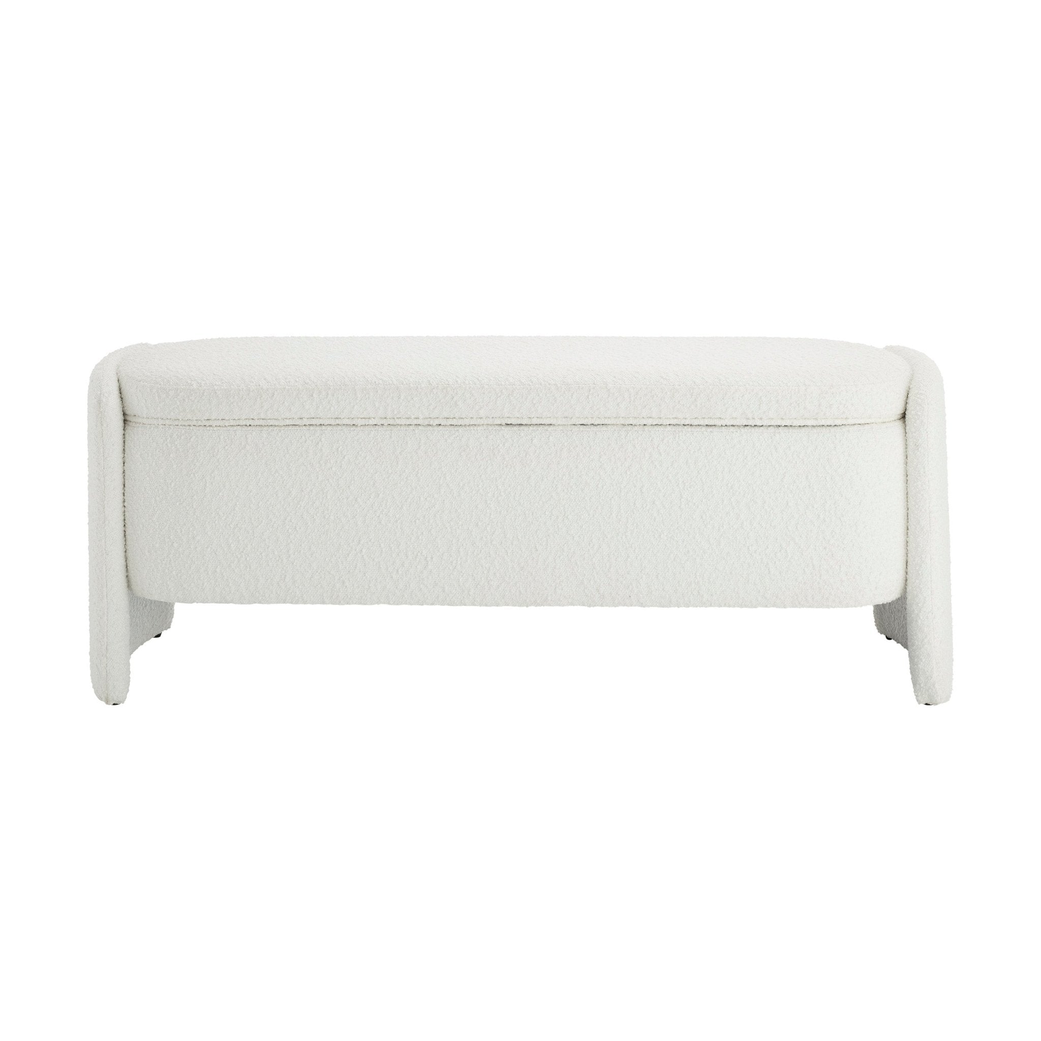 Didsbury Boucle Curved Storage Bench - Off White