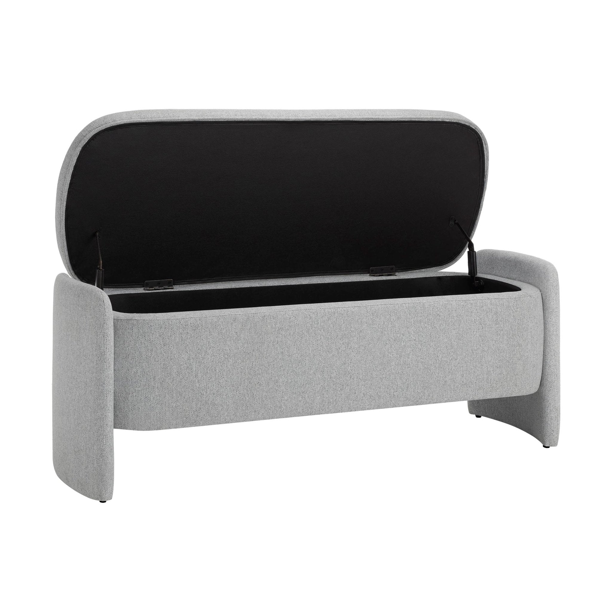 Didsbury Curved Storage Bench - Light Grey