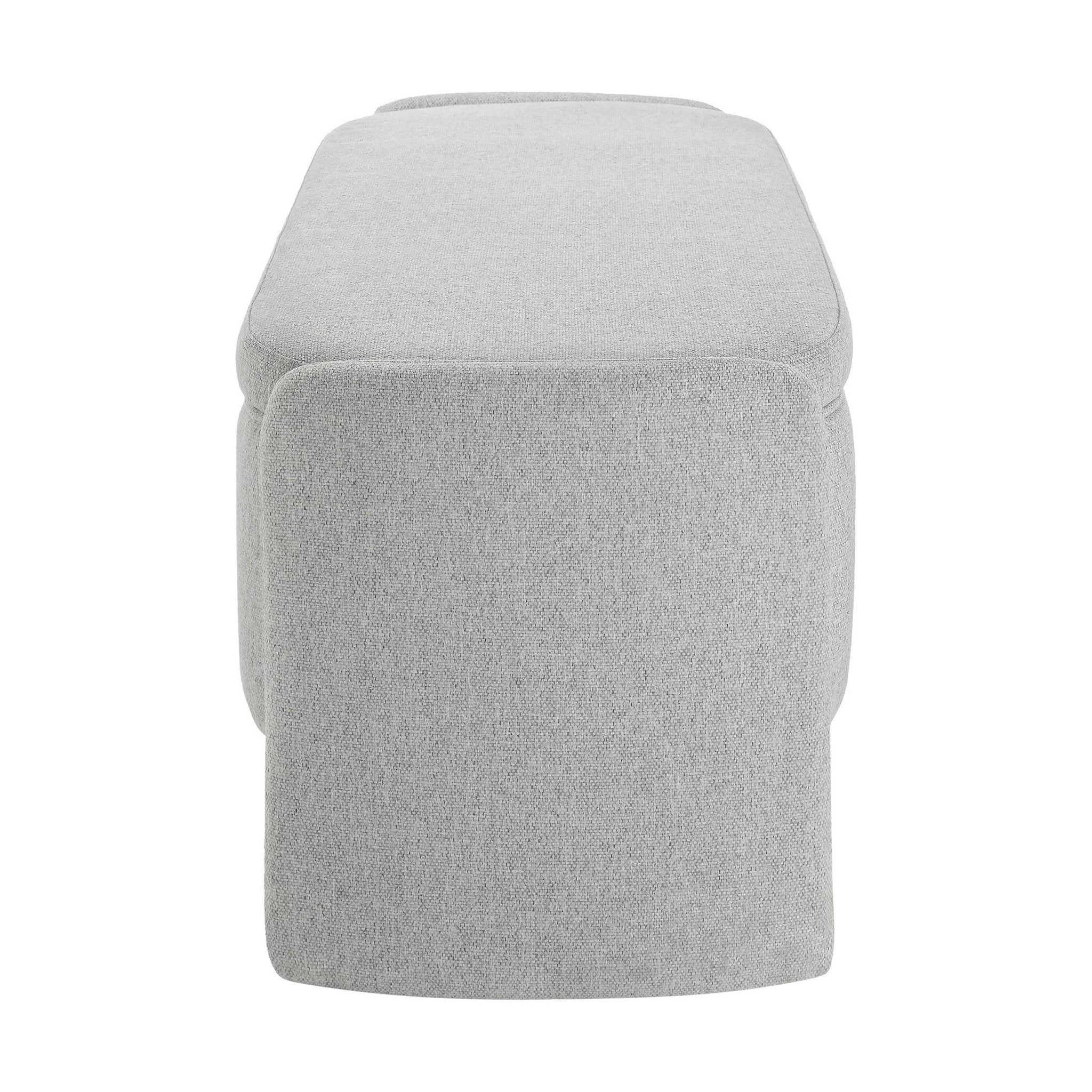 Didsbury Curved Storage Bench - Light Grey