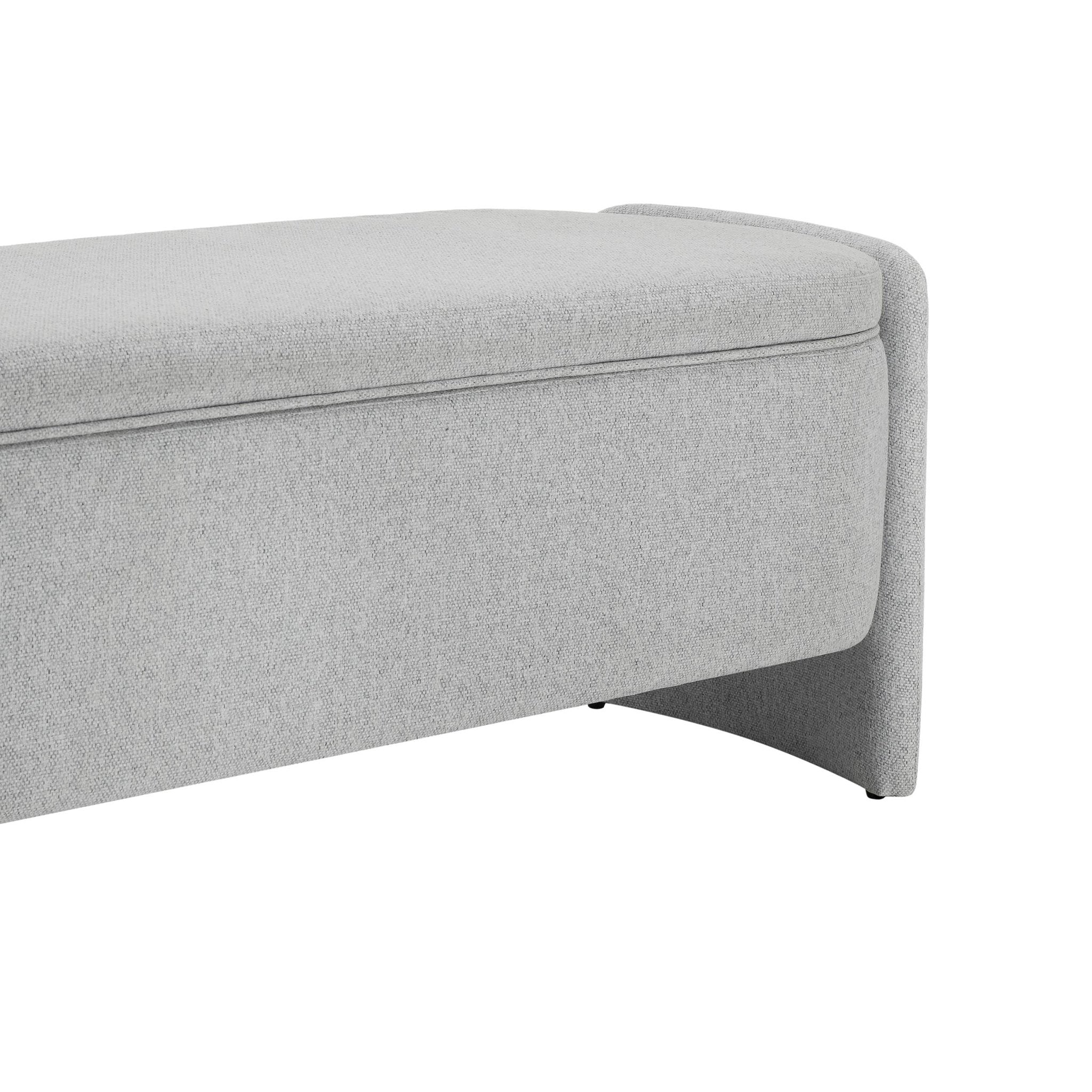 Didsbury Curved Storage Bench - Light Grey