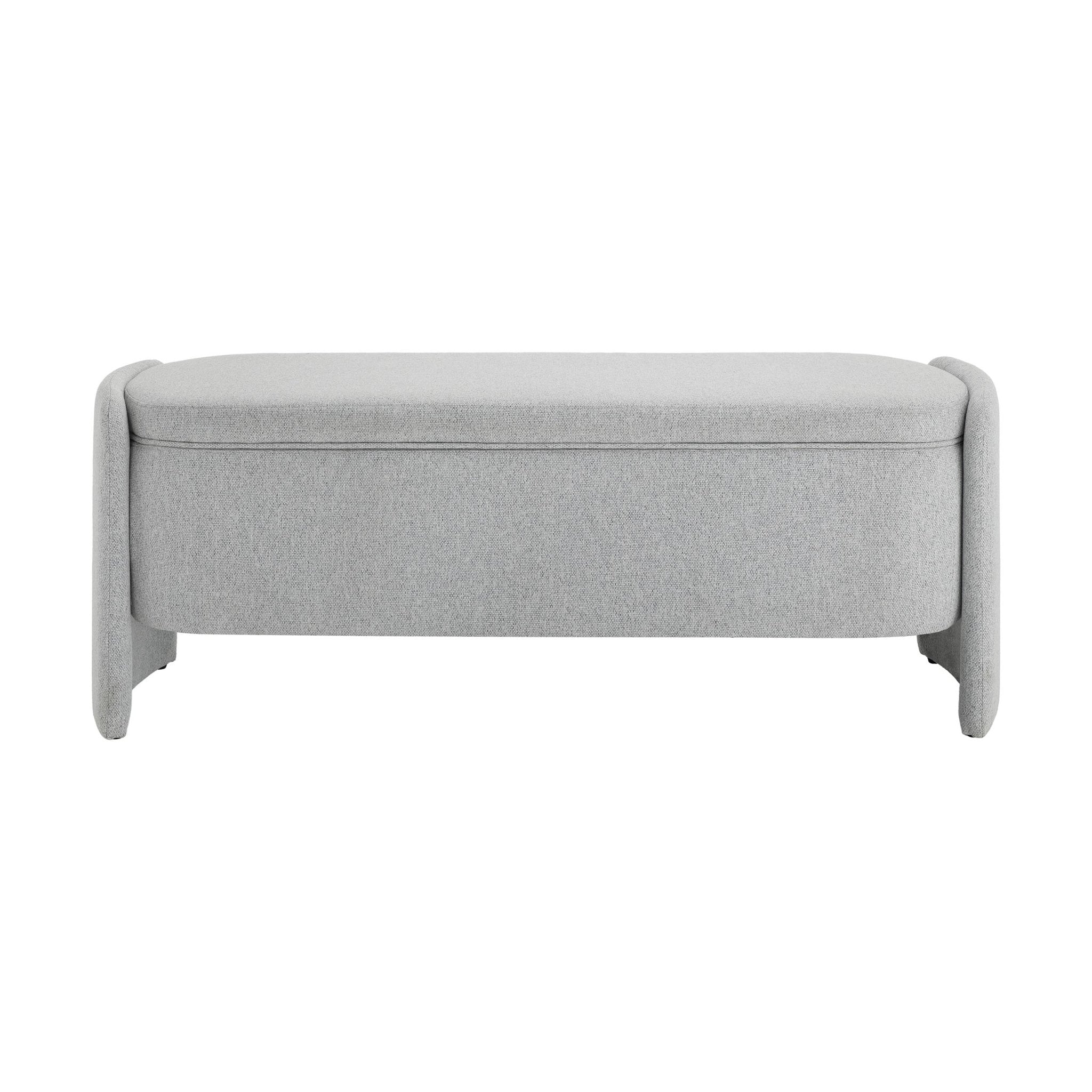 Didsbury Curved Storage Bench - Light Grey