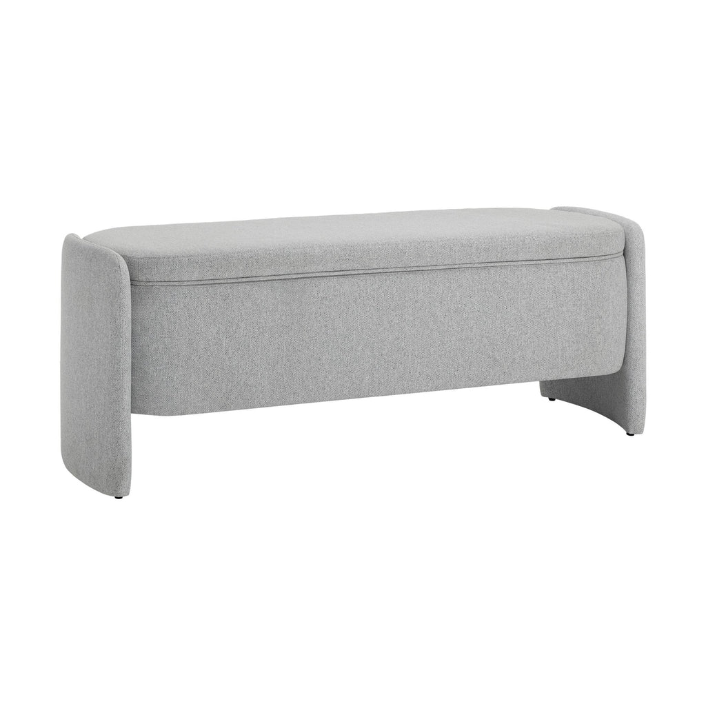 Didsbury Curved Storage Bench - Light Grey