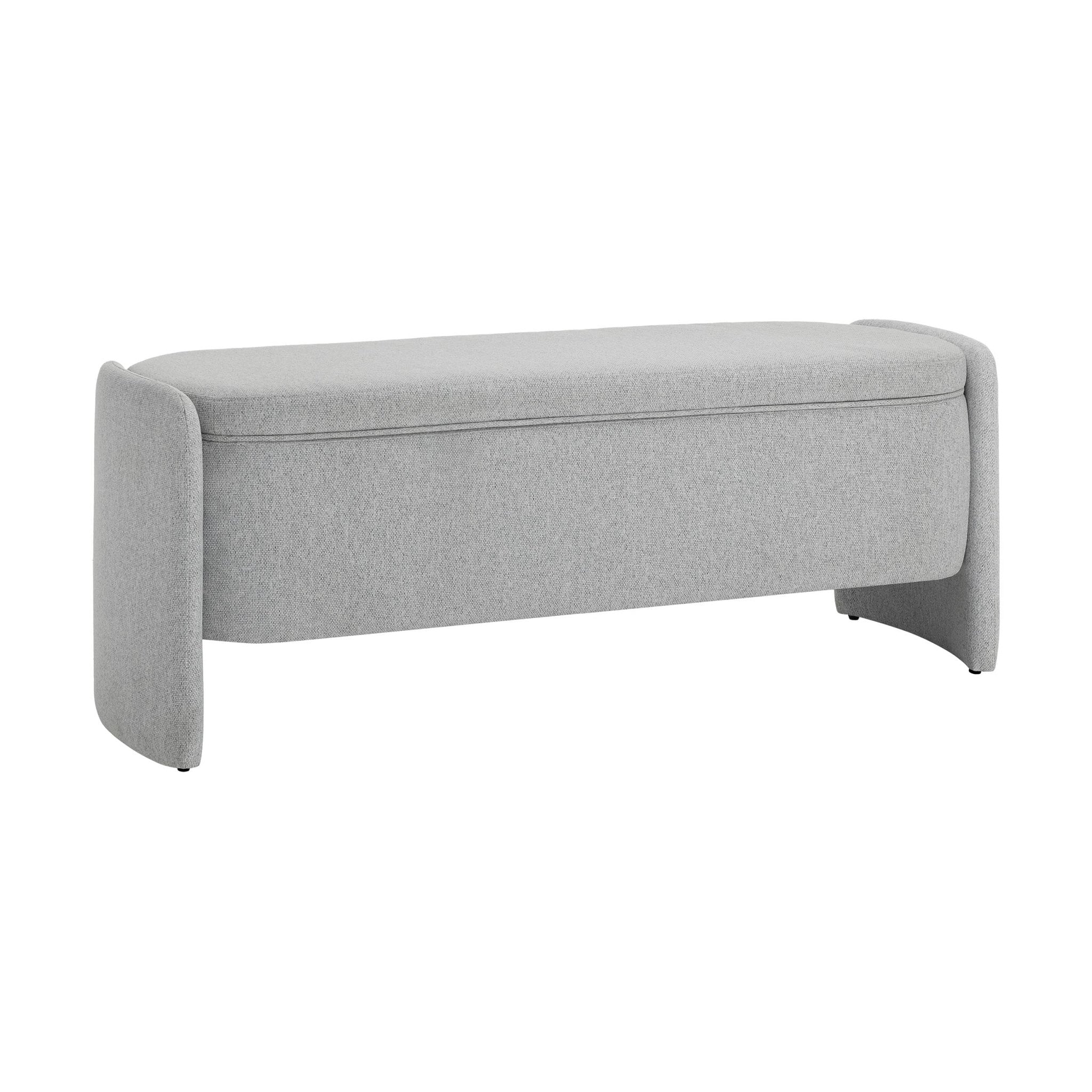 Didsbury Curved Storage Bench - Light Grey