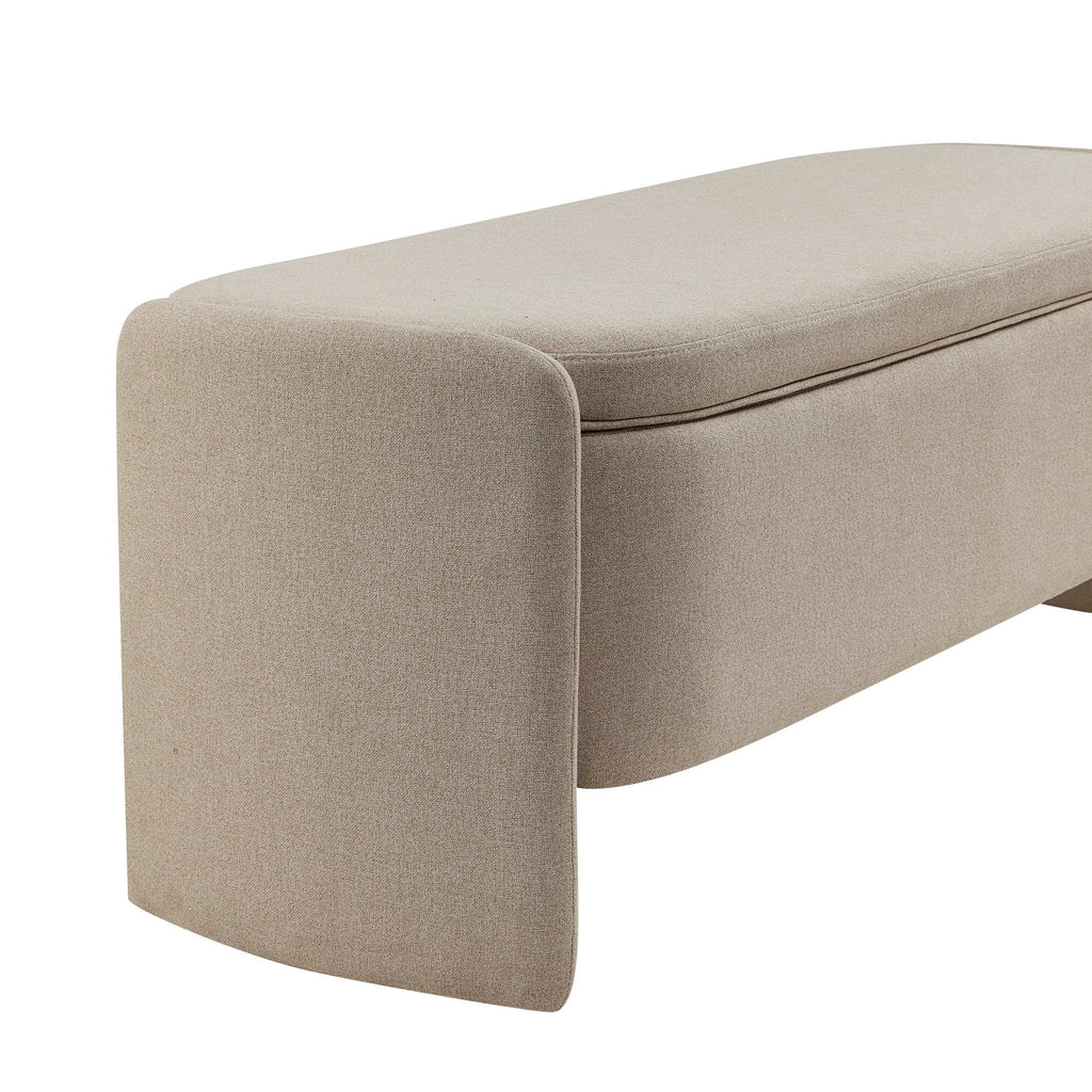Didsbury Curved Storage Bench - Oatmeal