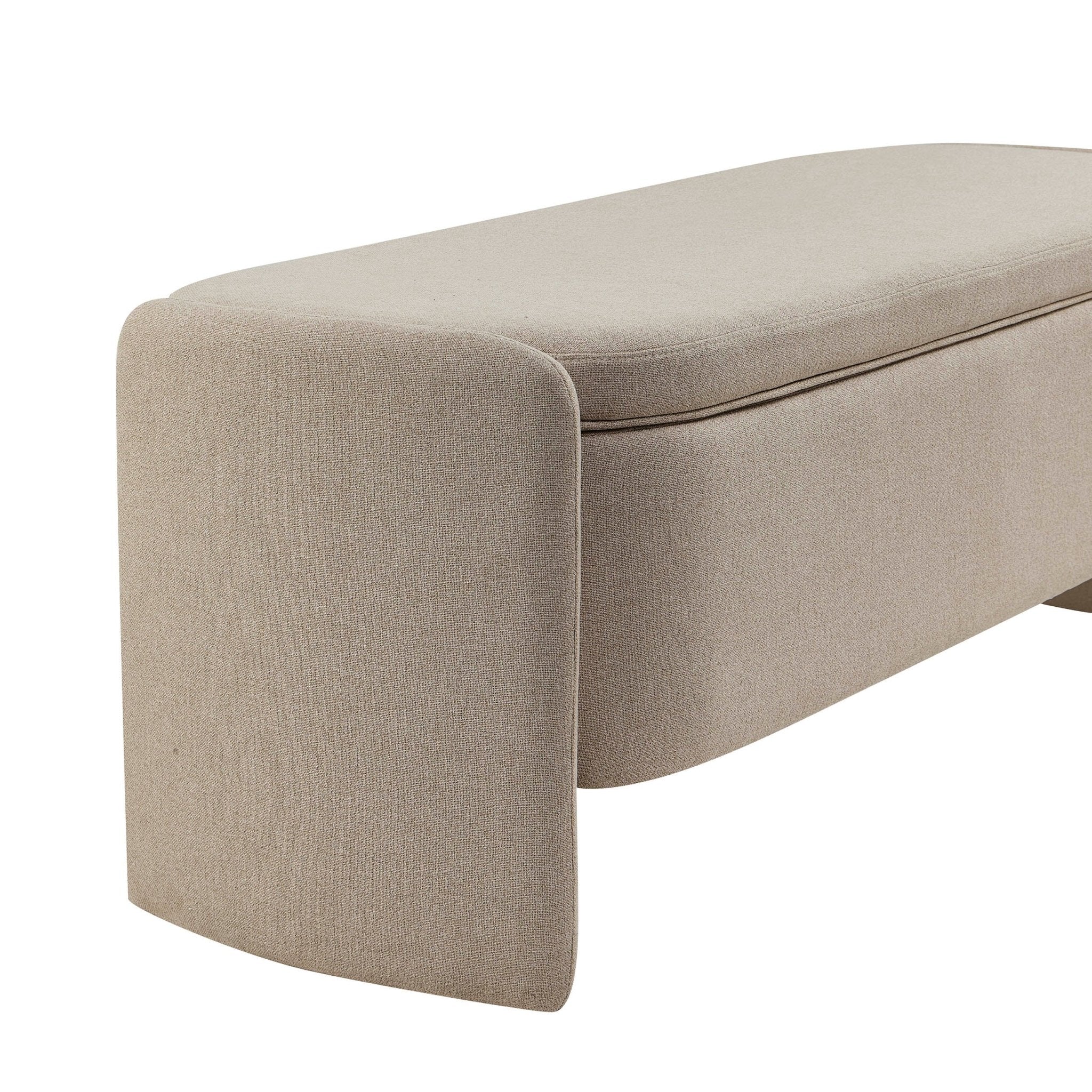 Didsbury Curved Storage Bench - Oatmeal