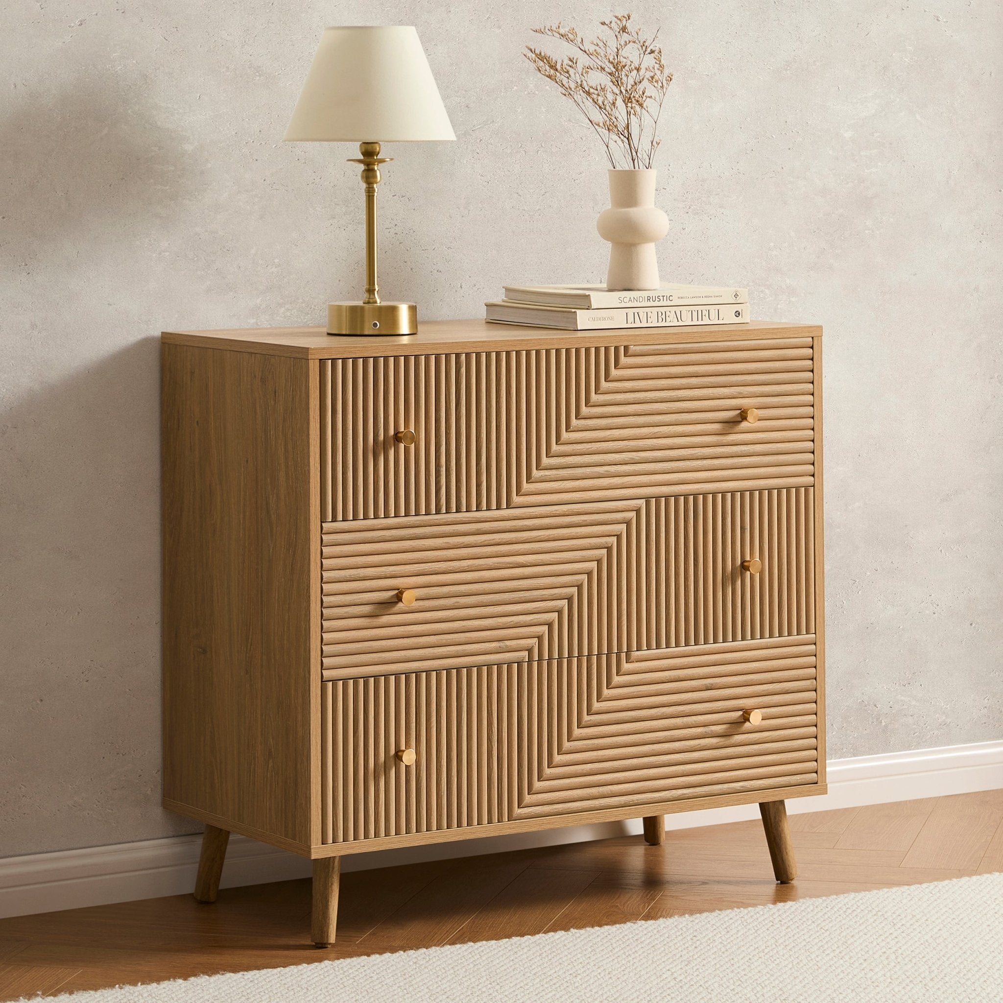 Dora 3 Drawer Chest - Light Wood