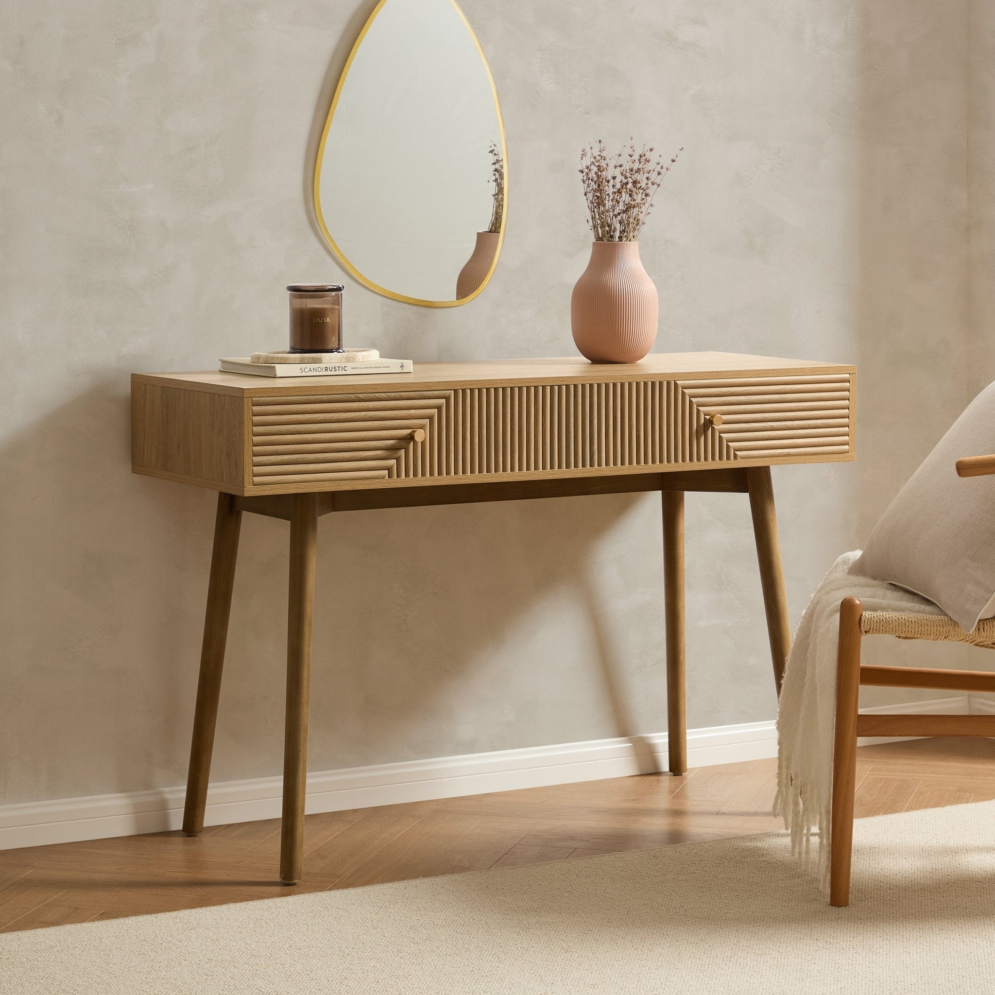 Dora Dressing Table Console - Light Wood