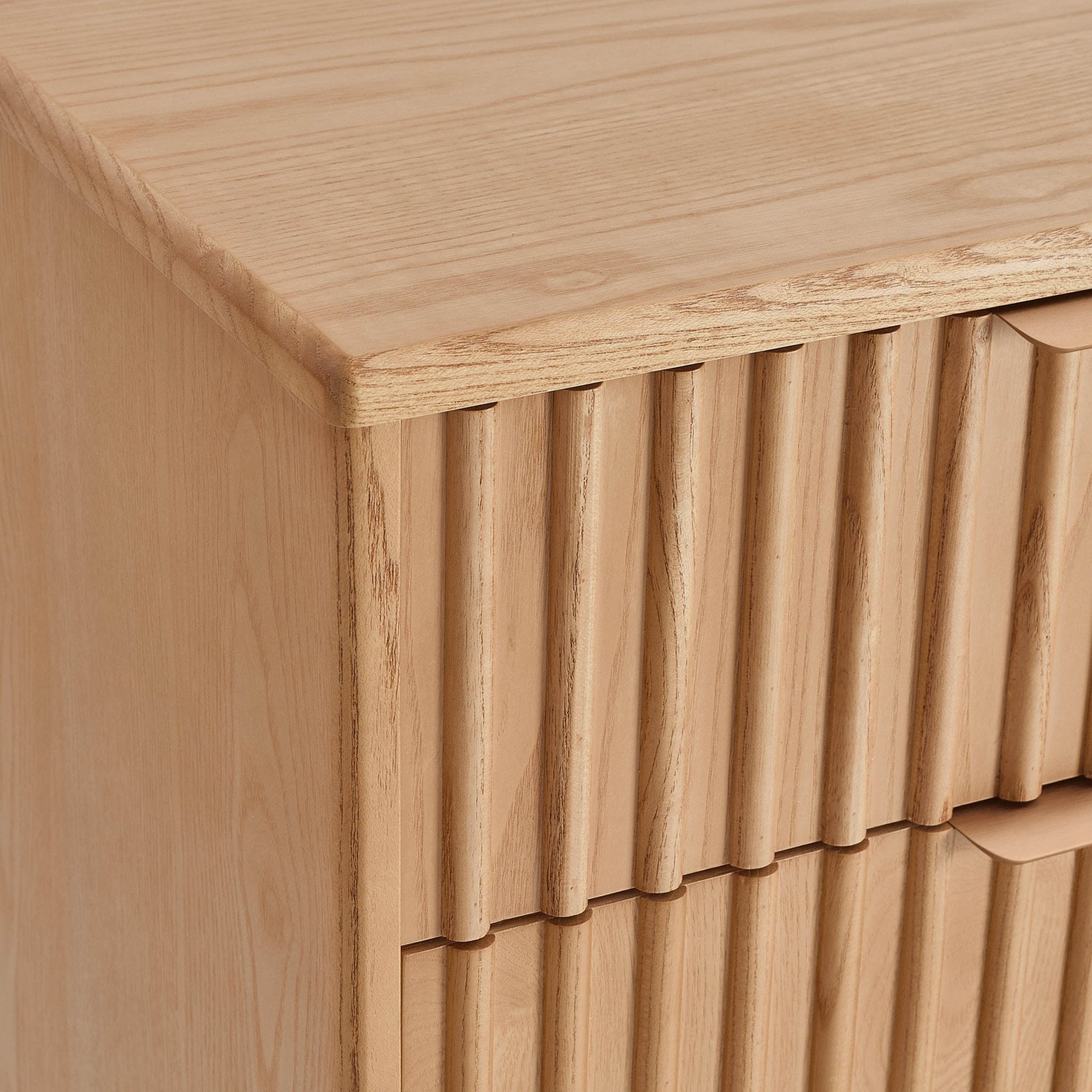 Elena Ash Slim 5 Drawer Chest - Light Wood