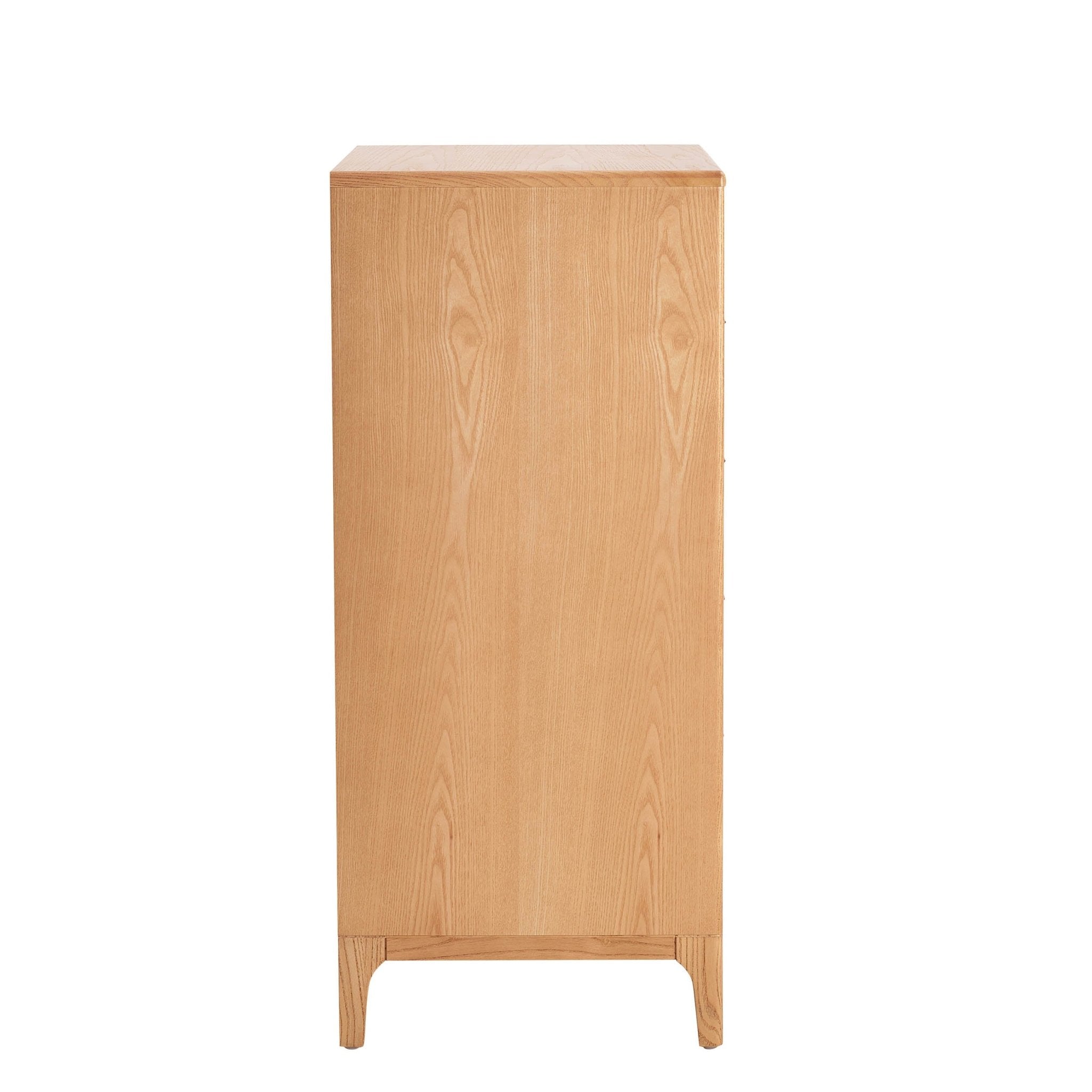 Elena Ash Slim 5 Drawer Chest - Light Wood