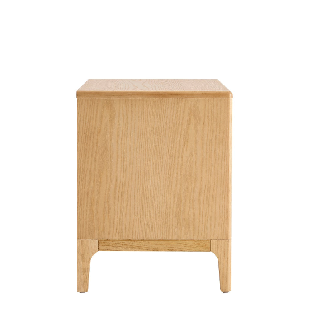 Elena Ash 2 Drawer Bedside Table - Light Wood