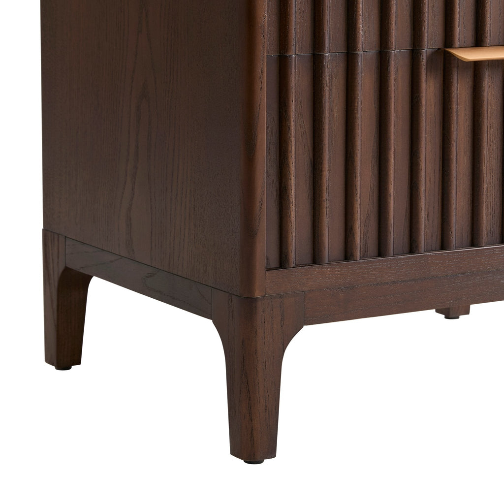 Elena Ash 2 Drawer Bedside Table - Walnut