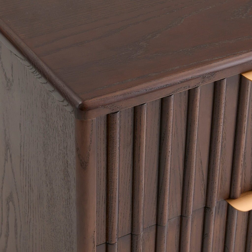 Elena Ash 2 Drawer Bedside Table - Walnut