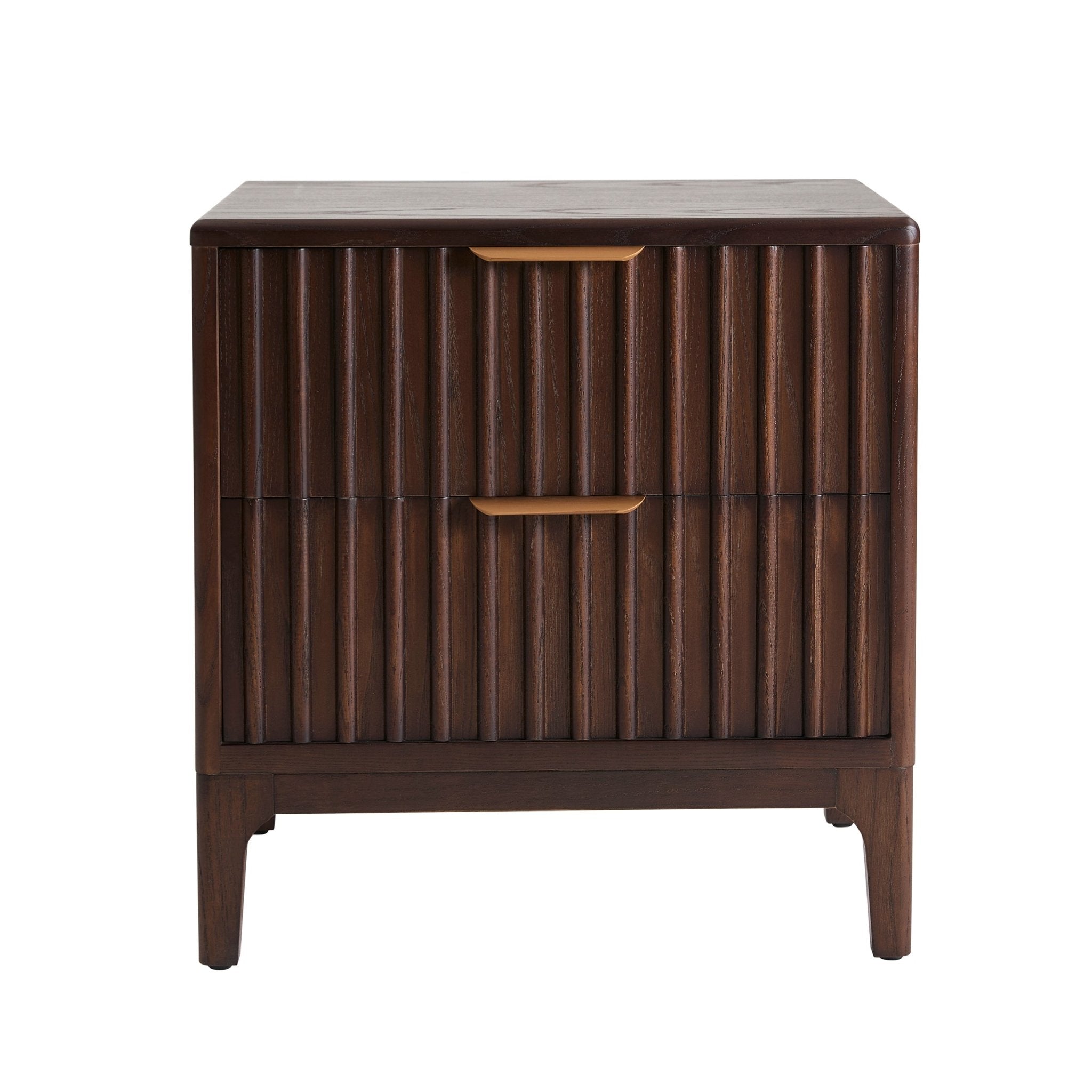 Elena Ash 2 Drawer Bedside Table - Walnut