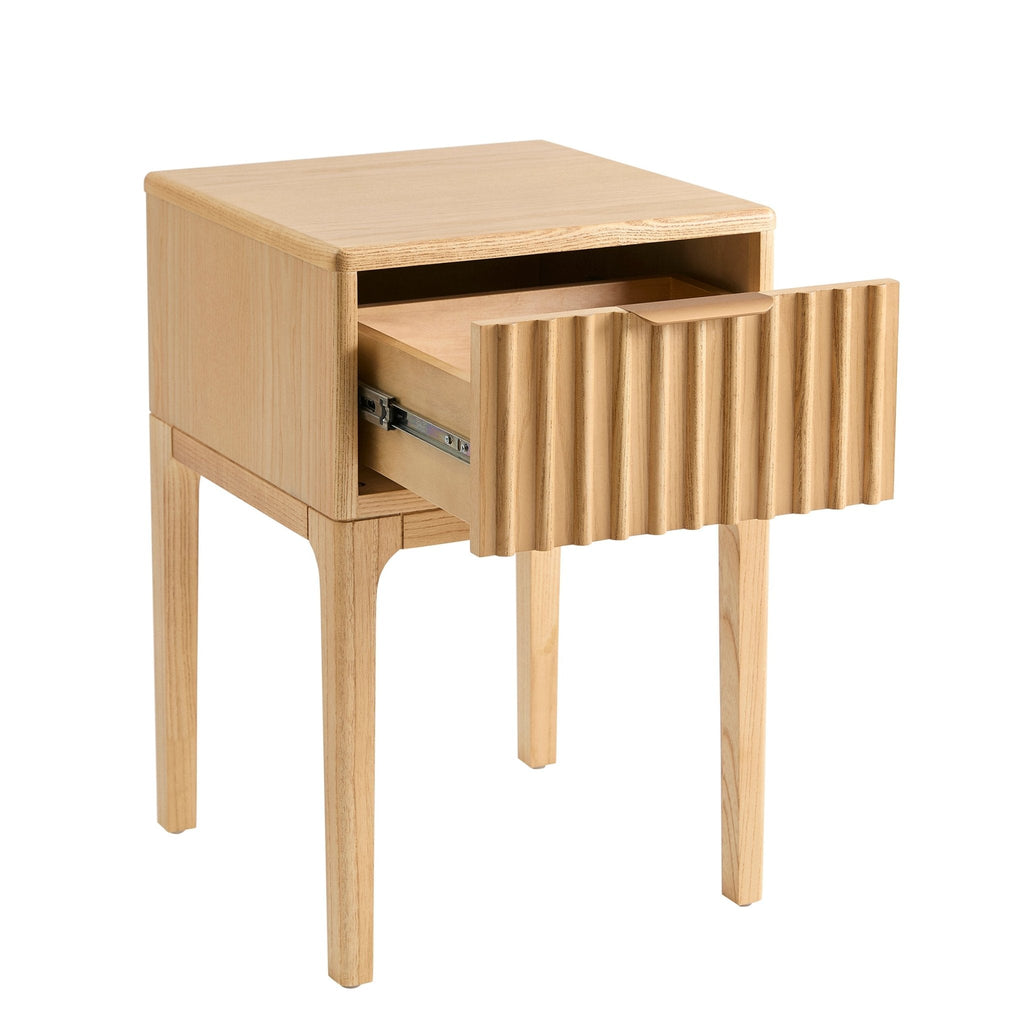 Elena Ash 1 Drawer Nightstand - Light Wood
