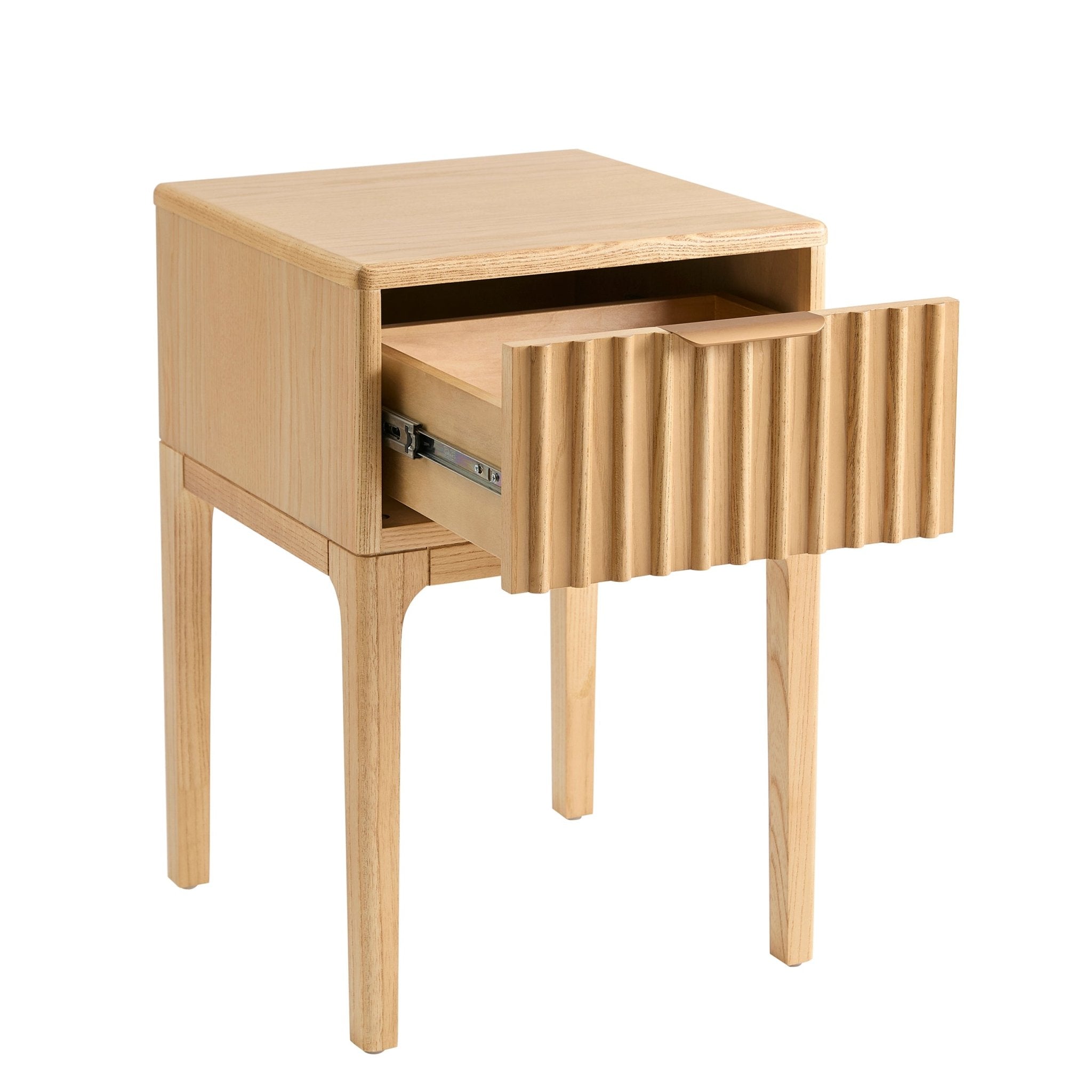 Elena Ash 1 Drawer Nightstand - Light Wood