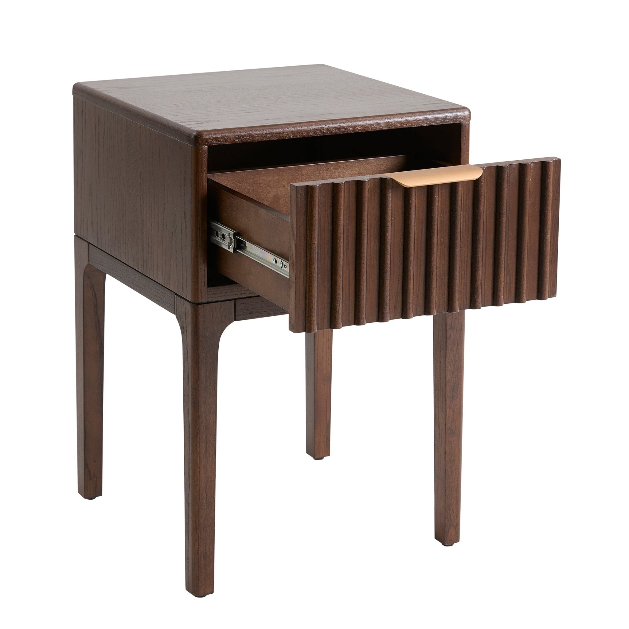 Elena Ash 1 Drawer Nightstand - Walnut