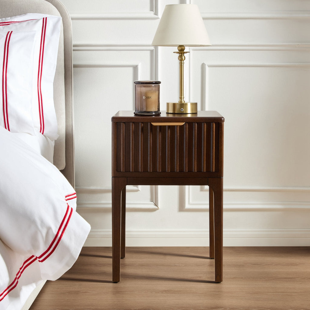Elena Ash 1 Drawer Nightstand - Walnut