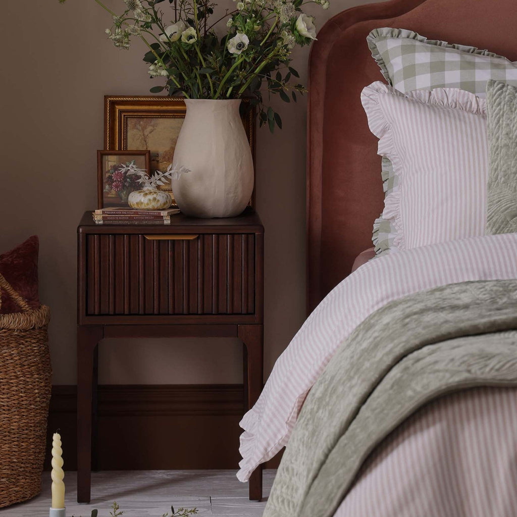 Elena Ash 1 Drawer Nightstand - Walnut