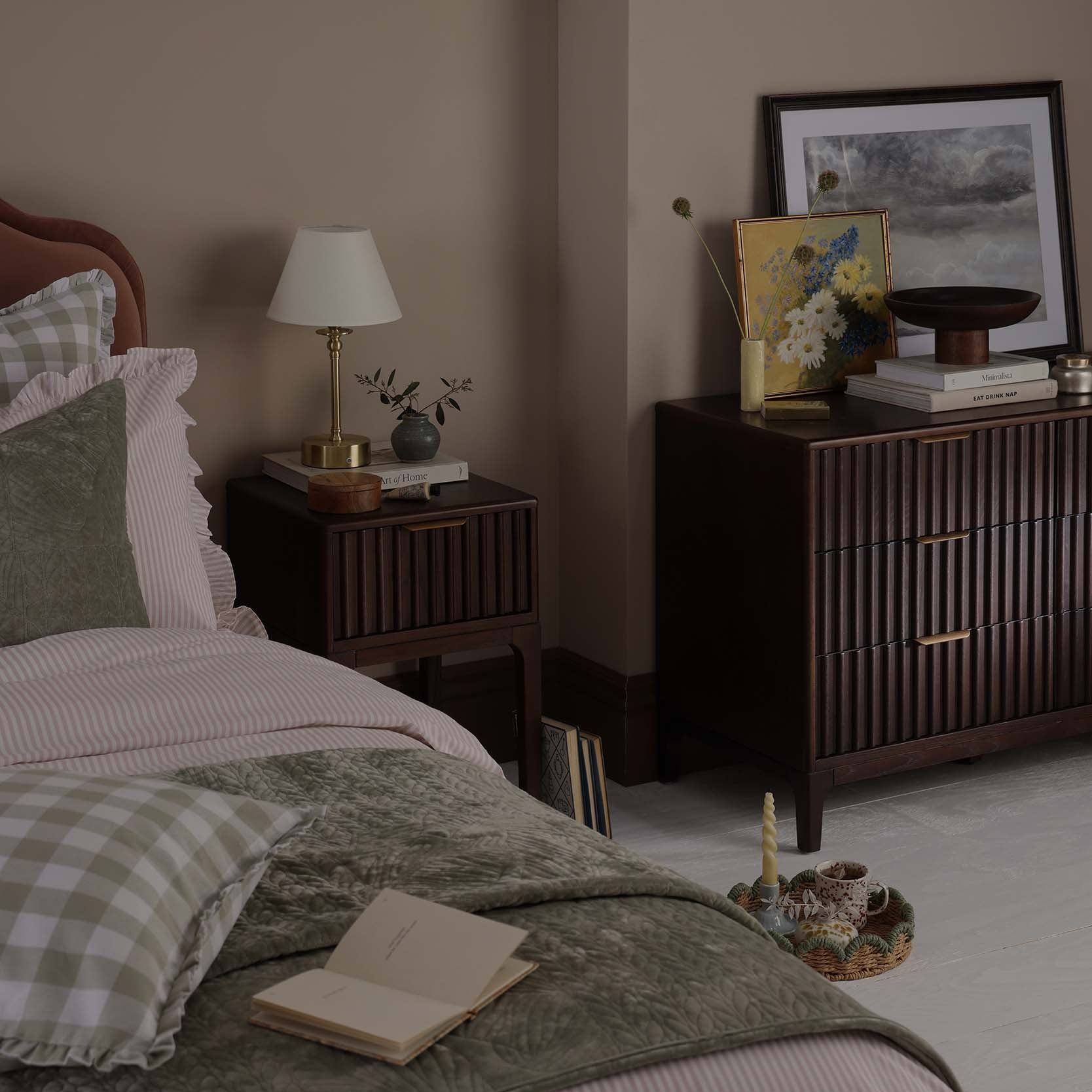 Elena Ash 1 Drawer Nightstand - Walnut