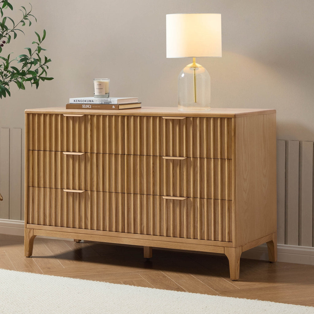 Elena Ash 6 Drawer Chest - Light Wood