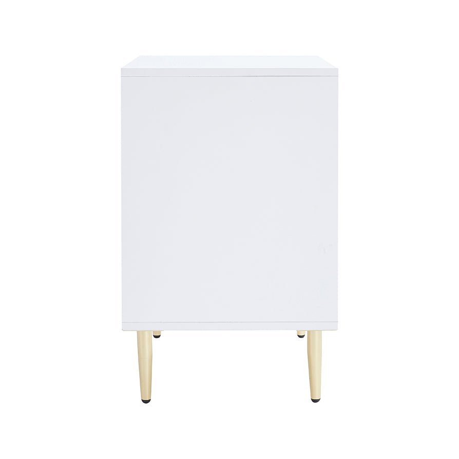 Evie 2 Drawer Bedside Table - Warm White