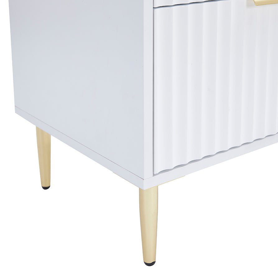 Evie 2 Drawer Bedside Table - Warm White