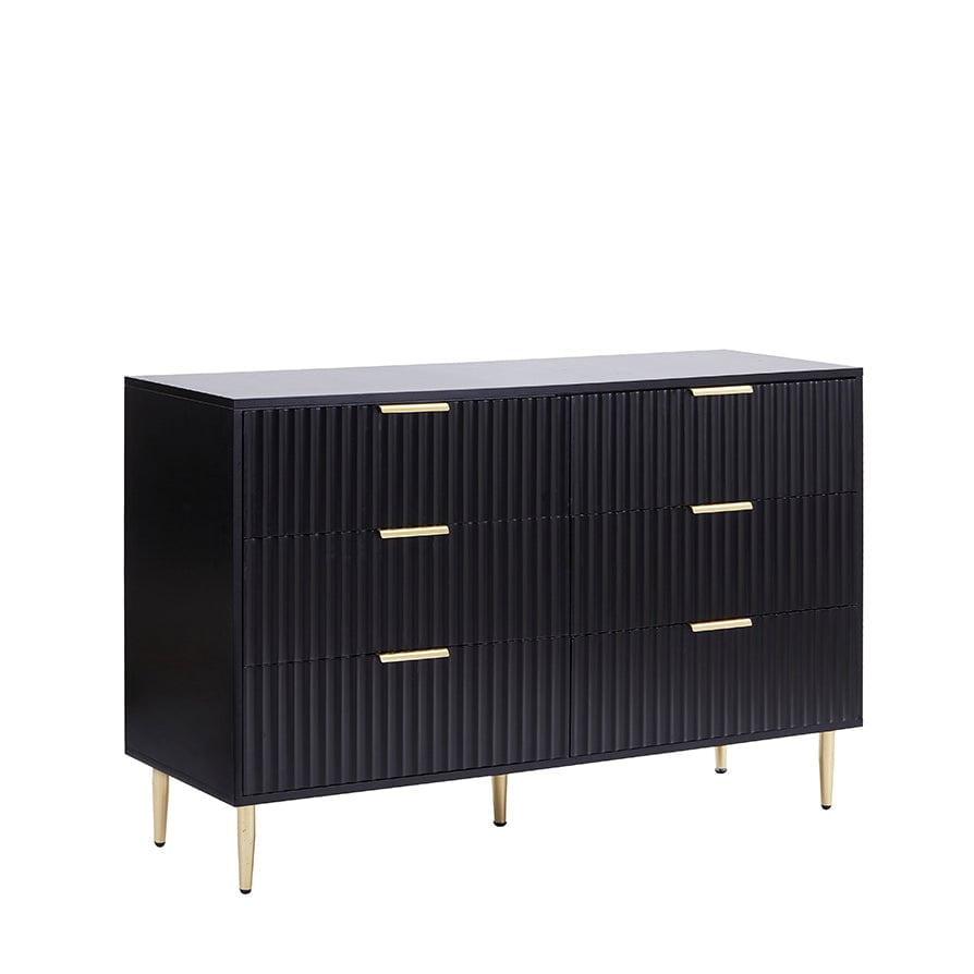 Evie 6 Drawer Chest - Black