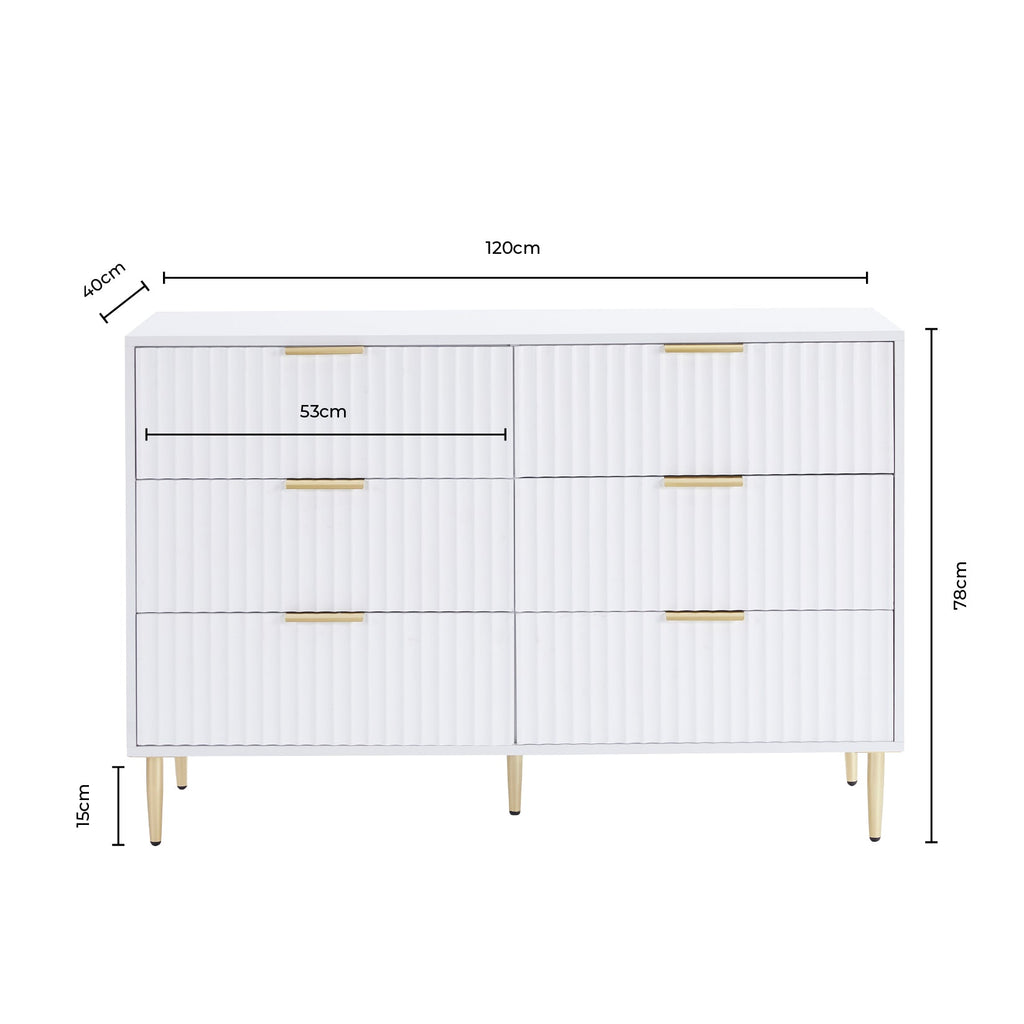 Evie 6 Drawer Chest - Black