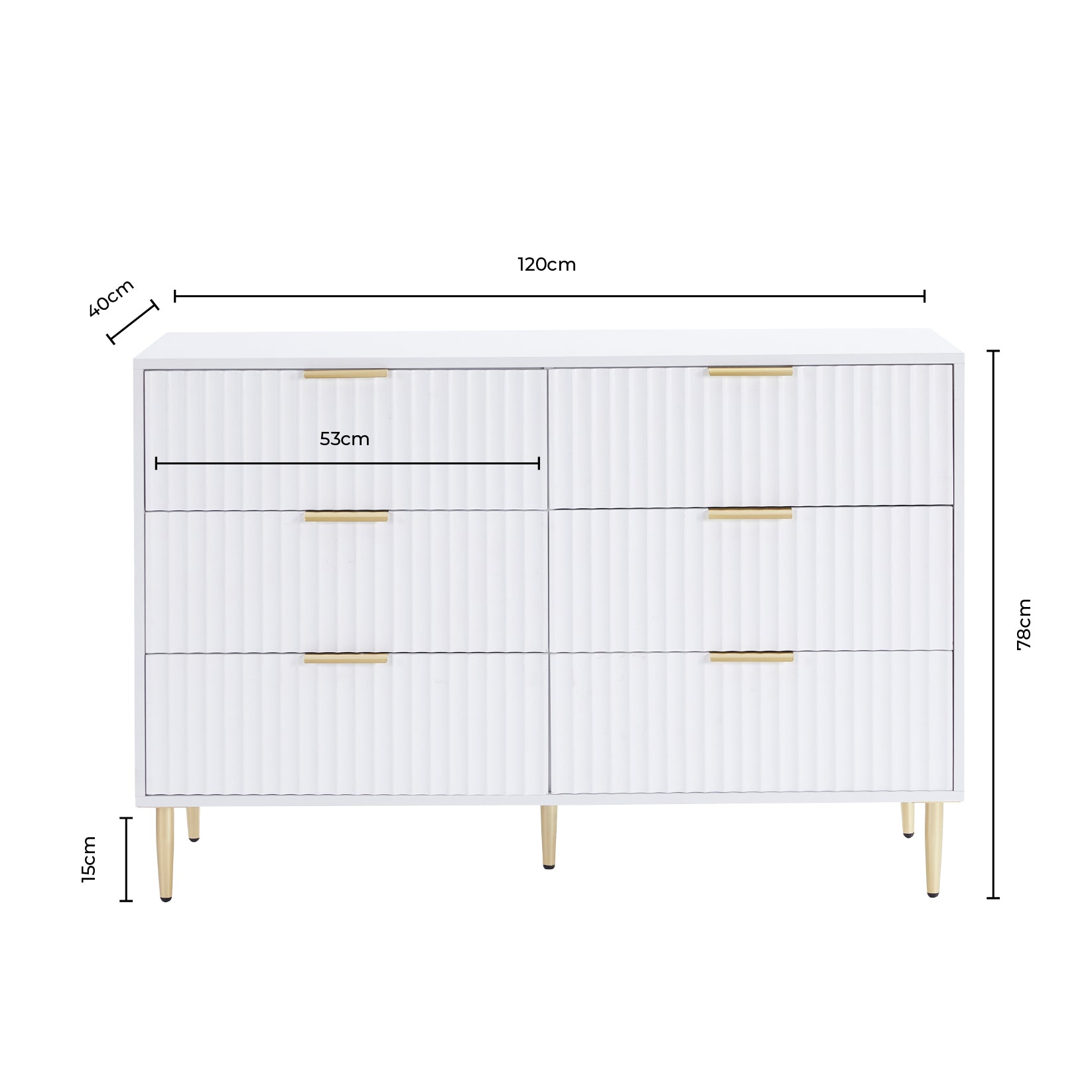 Evie 6 Drawer Chest - Black