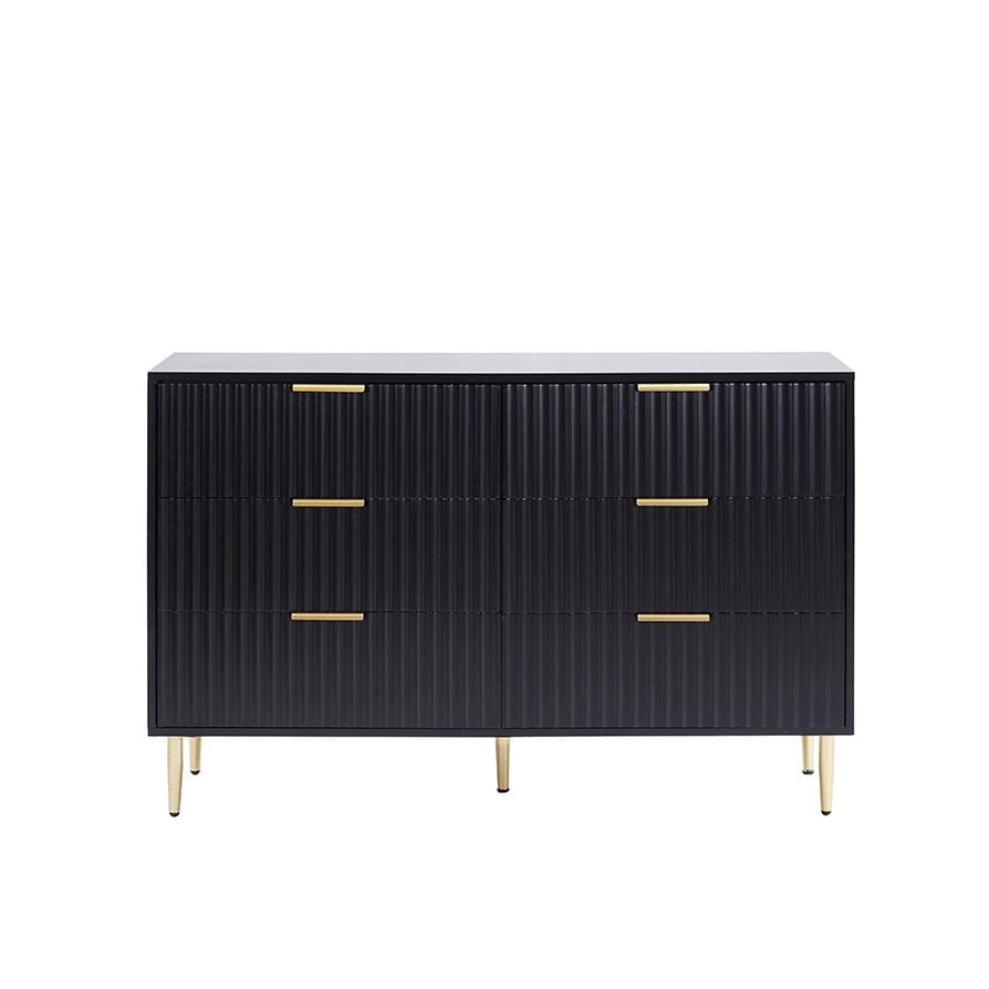 Evie 6 Drawer Chest - Black