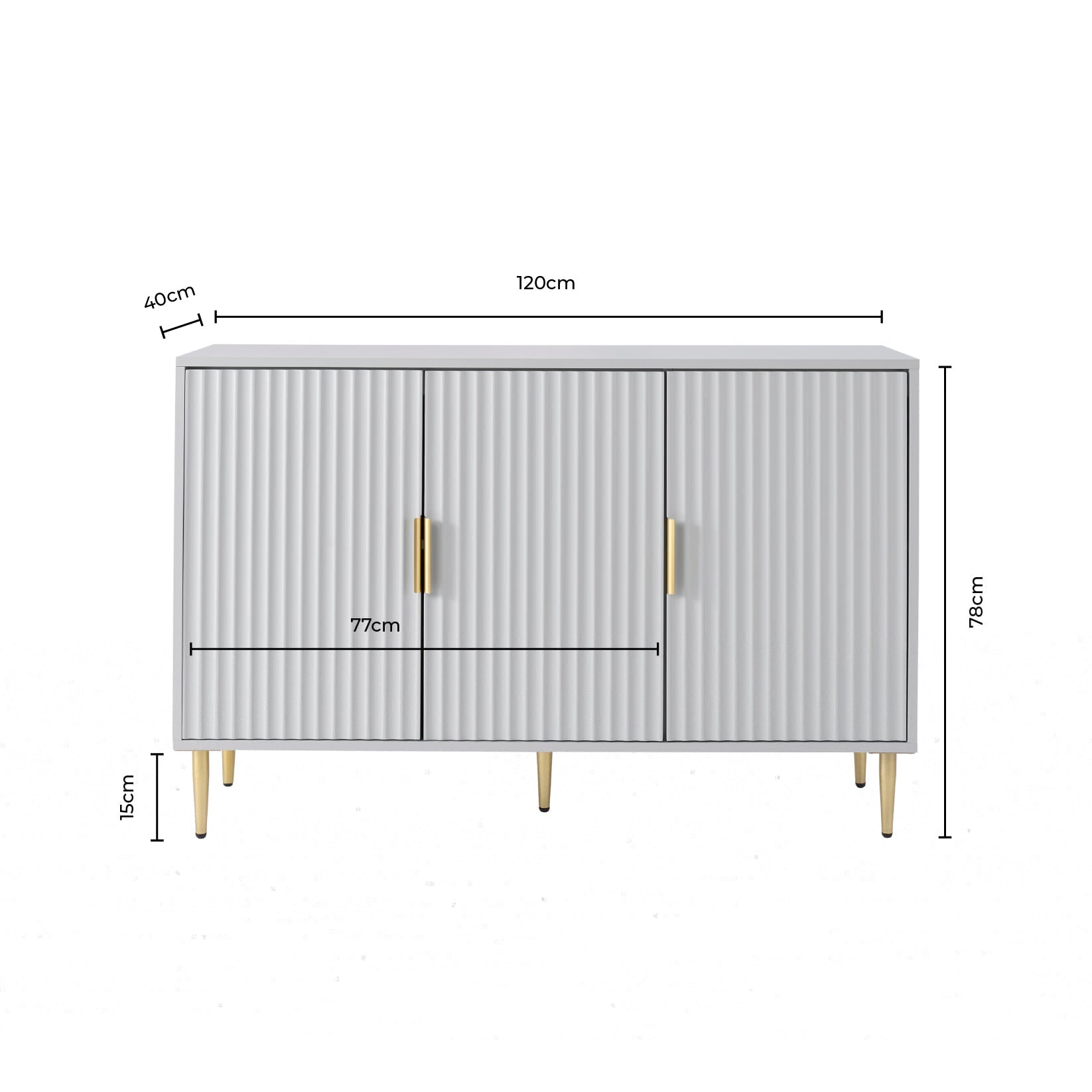 Evie Large Sideboard - Taupe