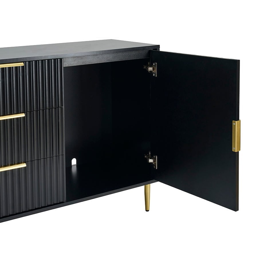 Evie Sideboard with Drawers - Black