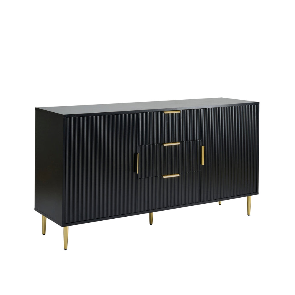 Evie Sideboard with Drawers - Black
