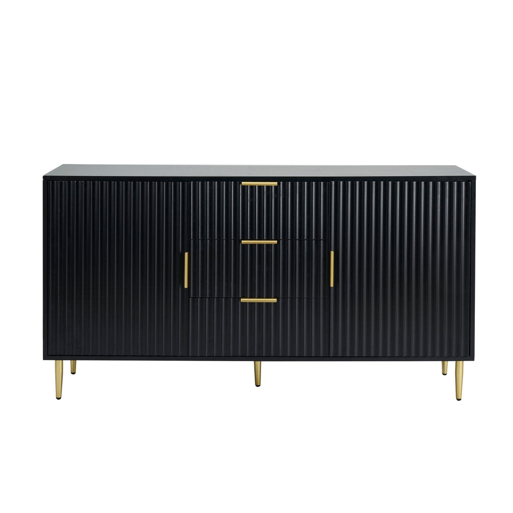Evie Sideboard with Drawers - Black