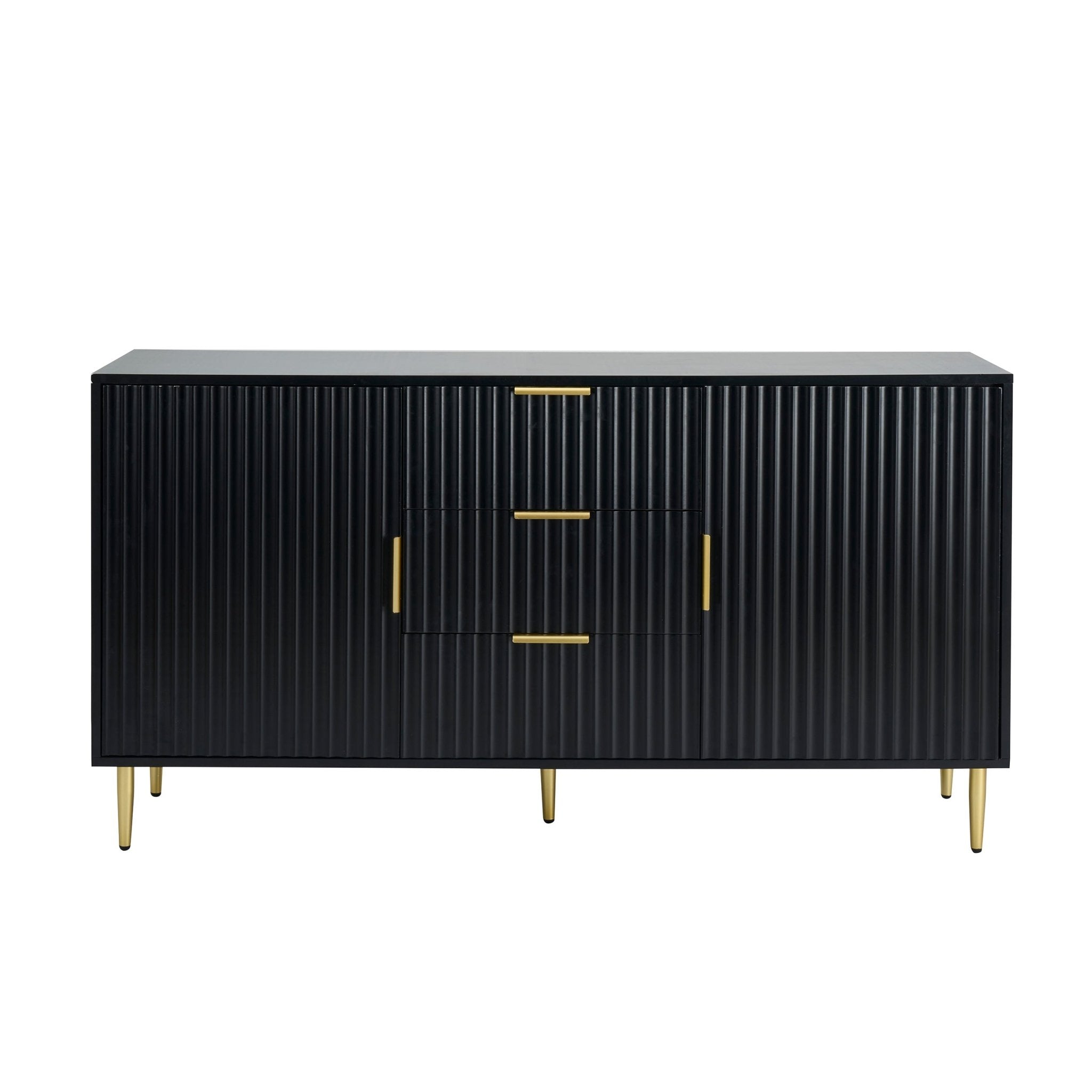 Evie Sideboard with Drawers - Black