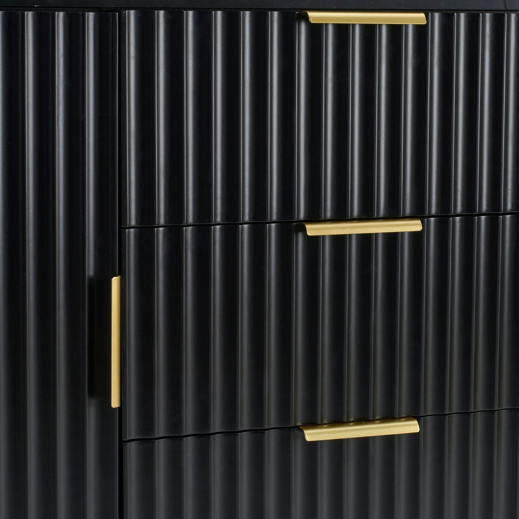Evie Sideboard with Drawers - Black