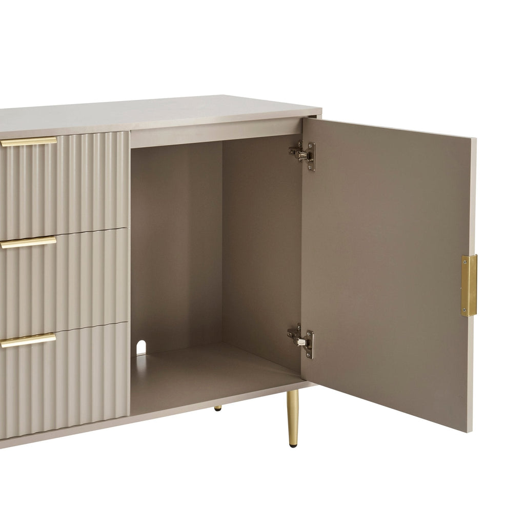 Evie Sideboard with Drawers - Taupe