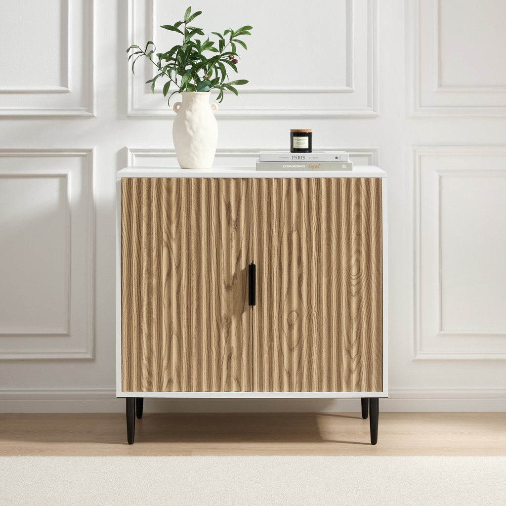 Evie Small Sideboard - White/Wood Effect
