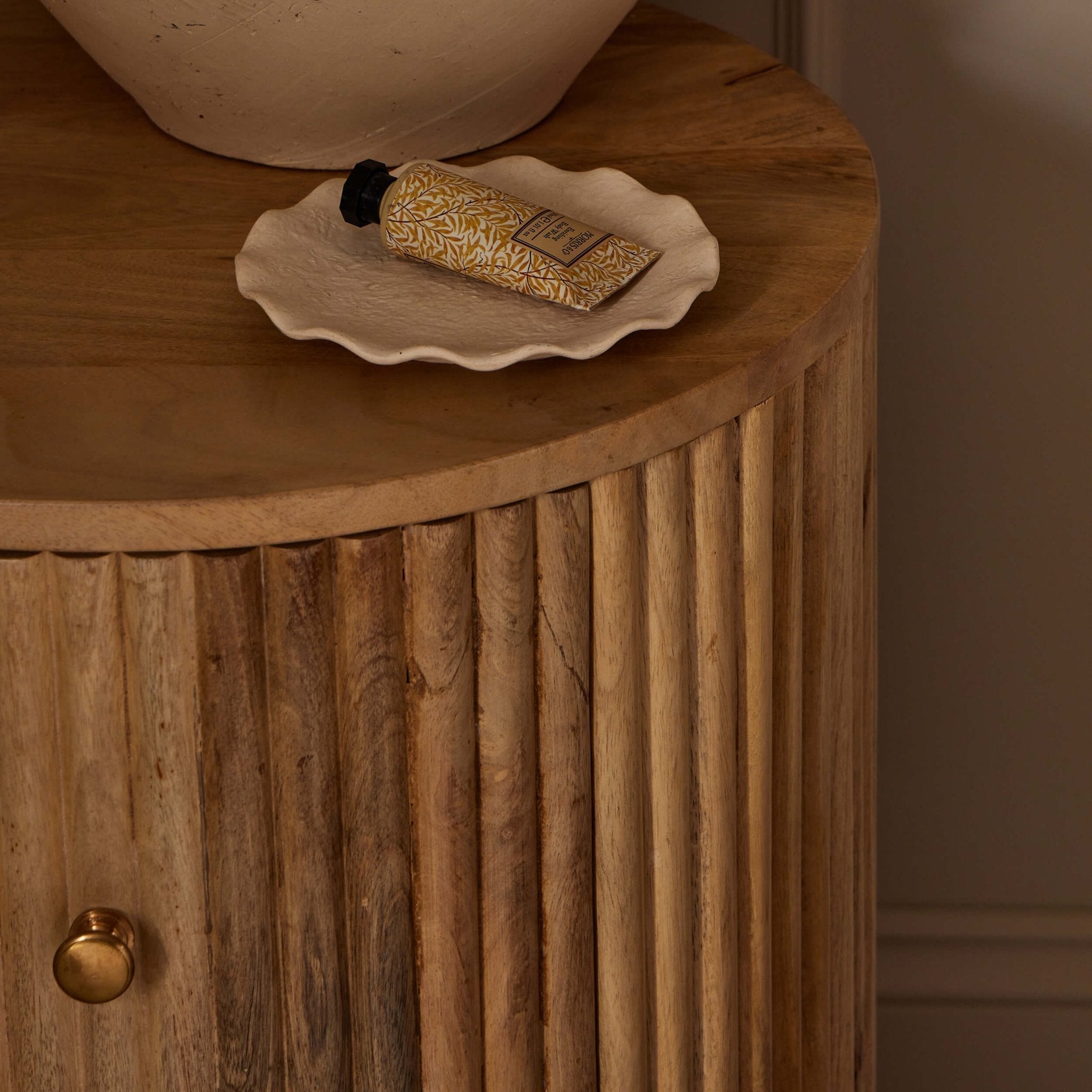 Finley  Mango Wood 2 Drawer Bedside Table - Natural