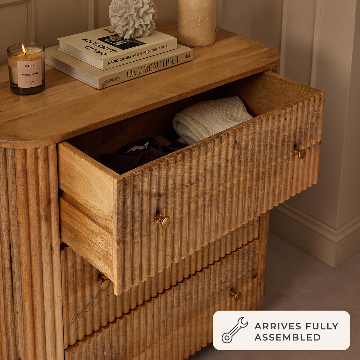 Finley Mango Wood 3 Drawer Chest - Natural