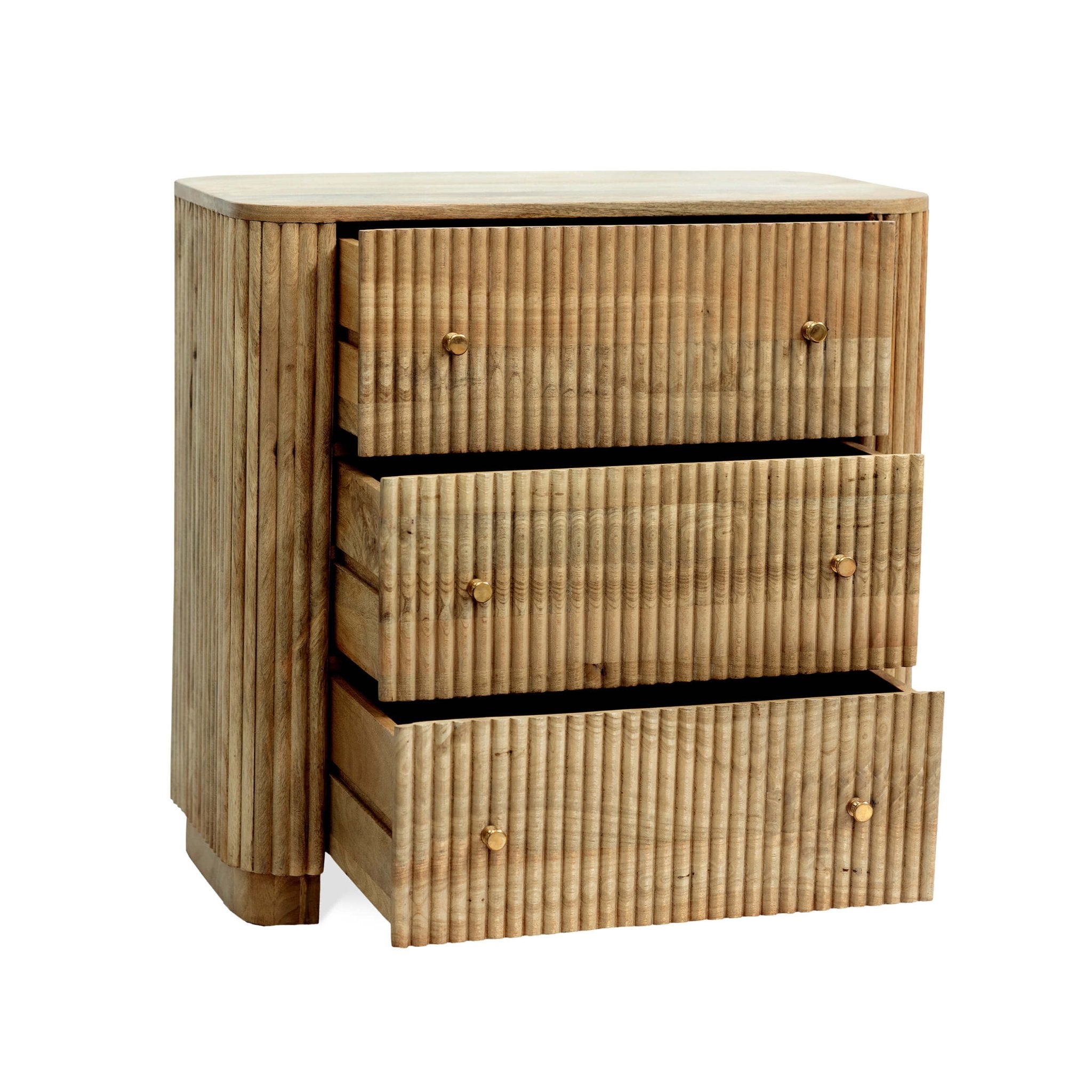 Finley Mango Wood 3 Drawer Chest - Natural