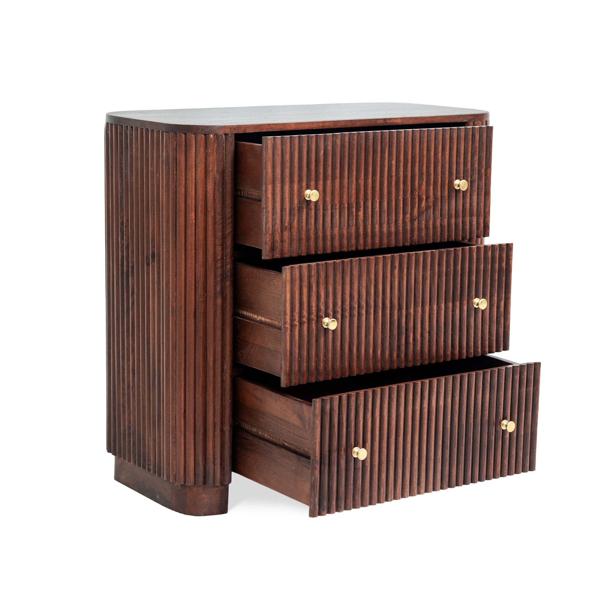 Finley Mango Wood 3 Drawer Chest - Walnut
